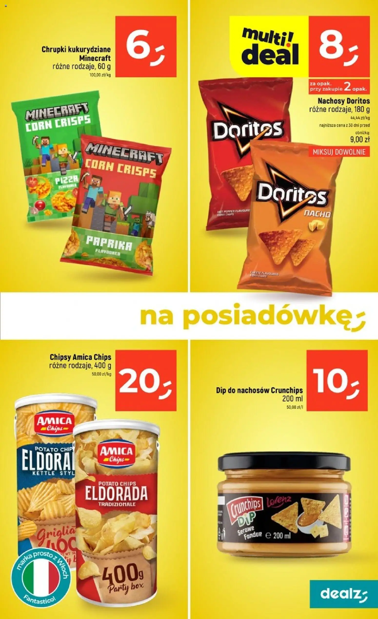 Dealz gazetka od 15.10.2026 | Strona: 29 | Produkty: Chrupki kukurydziane, Chrupki, Doritos, Pizza