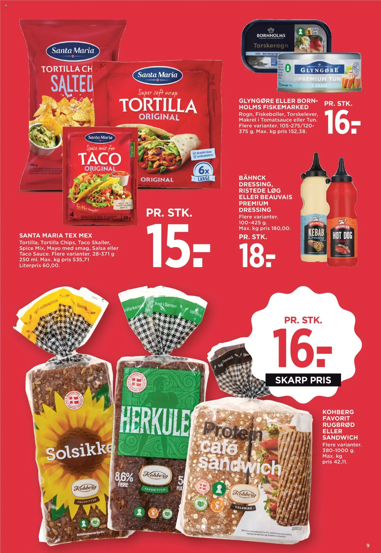 Meny tilbudsavis – gyldig fra 10/07/2026 | Side: 13 | Produkter: Solsikkekerner, Ristede Løg, Dressing, Rugbrød