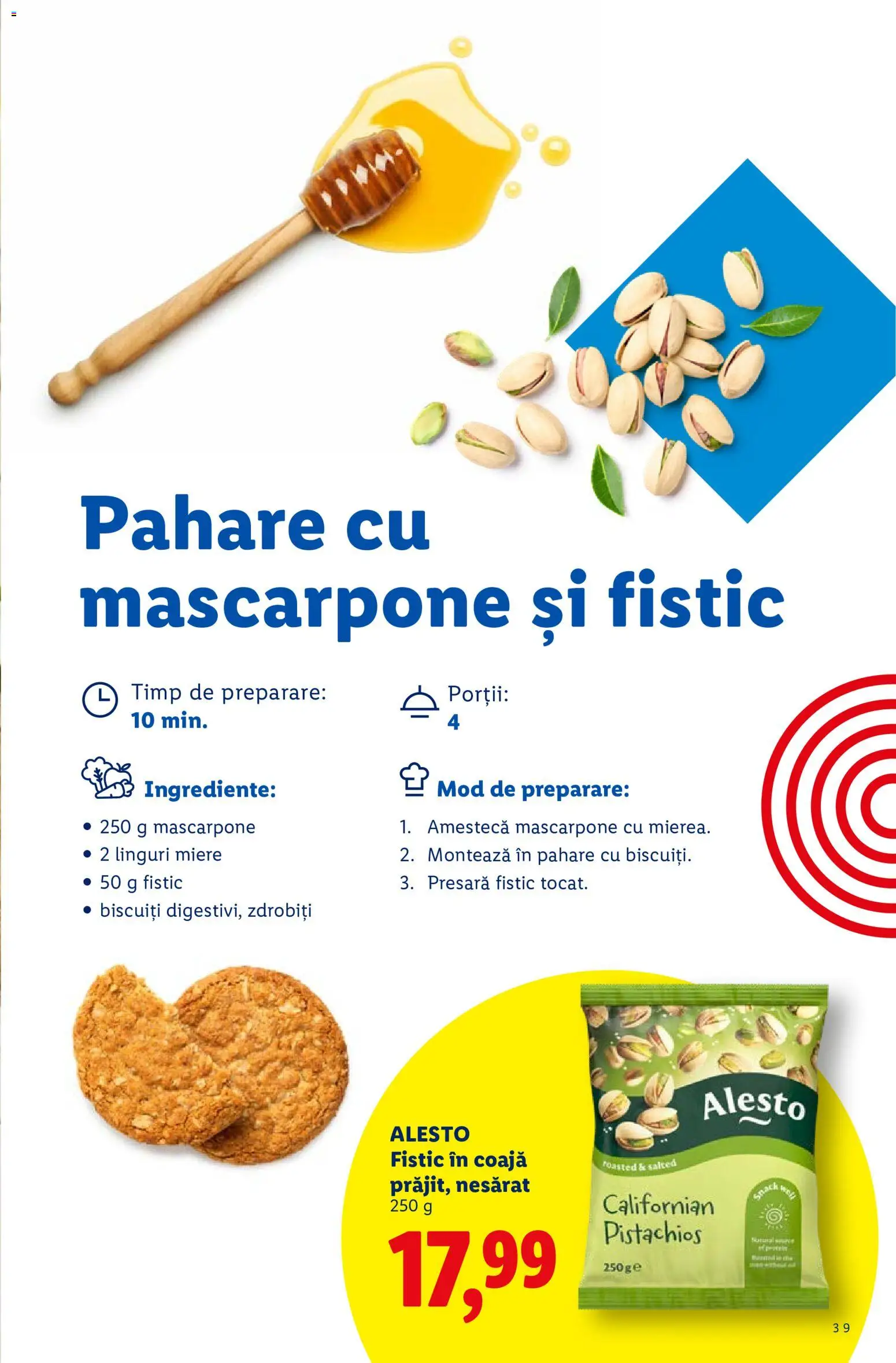 Noul catalog Lidl – valabil de la 07.09.2026 | Pagină: 39 | Produse: Miere, Pahare, Linguri, Mascarpone