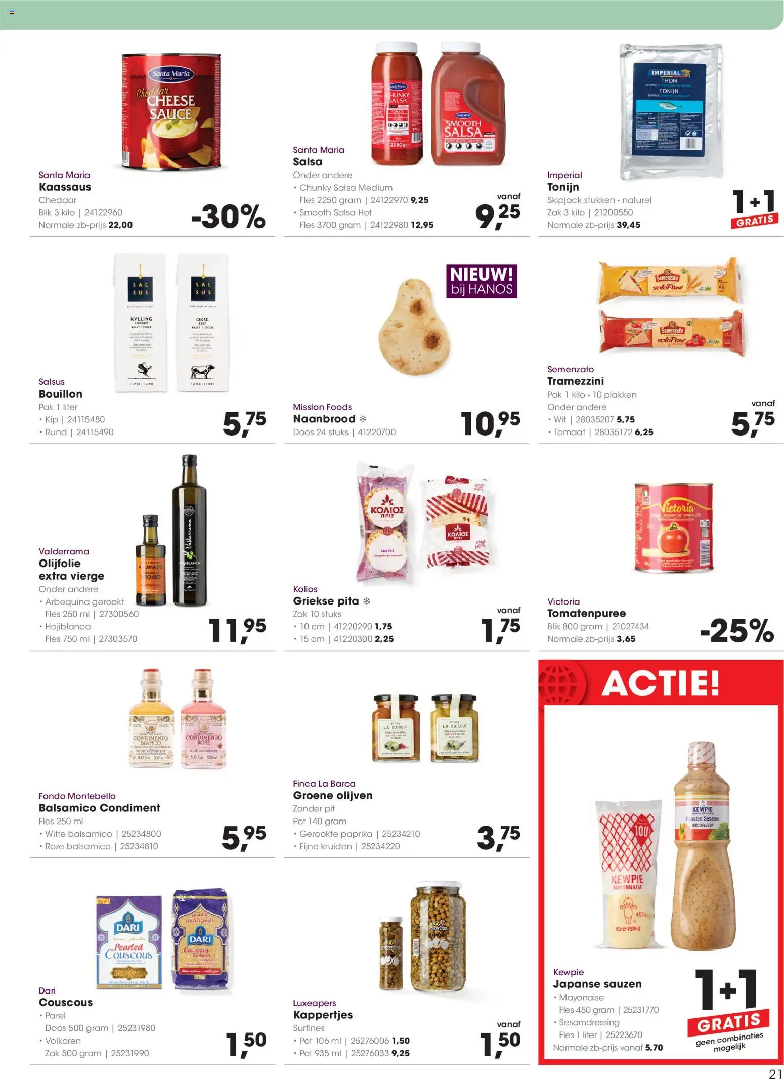 {H1} | Pagina: 21 | Producten: Tomatenpuree, Olijfolie, Paprika, Cheddar