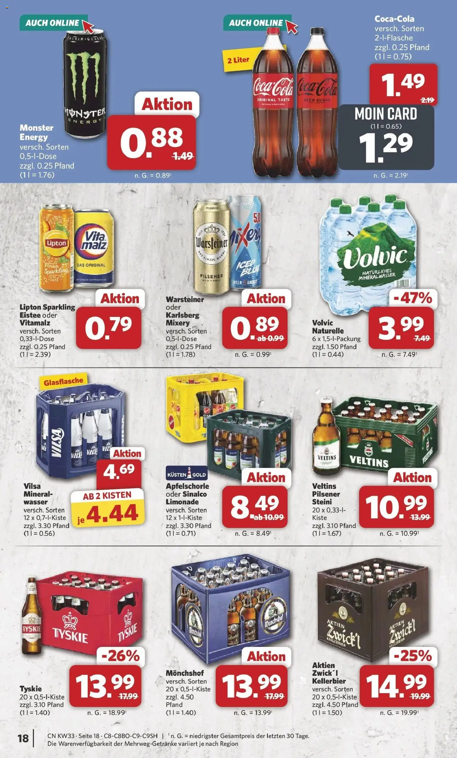 Combi Prospekt Steinhagen (ab 10.08.2026) zum Blättern | Seite: 22 | Produkte: Sinalco, Cola, Energy, Mineralwasser