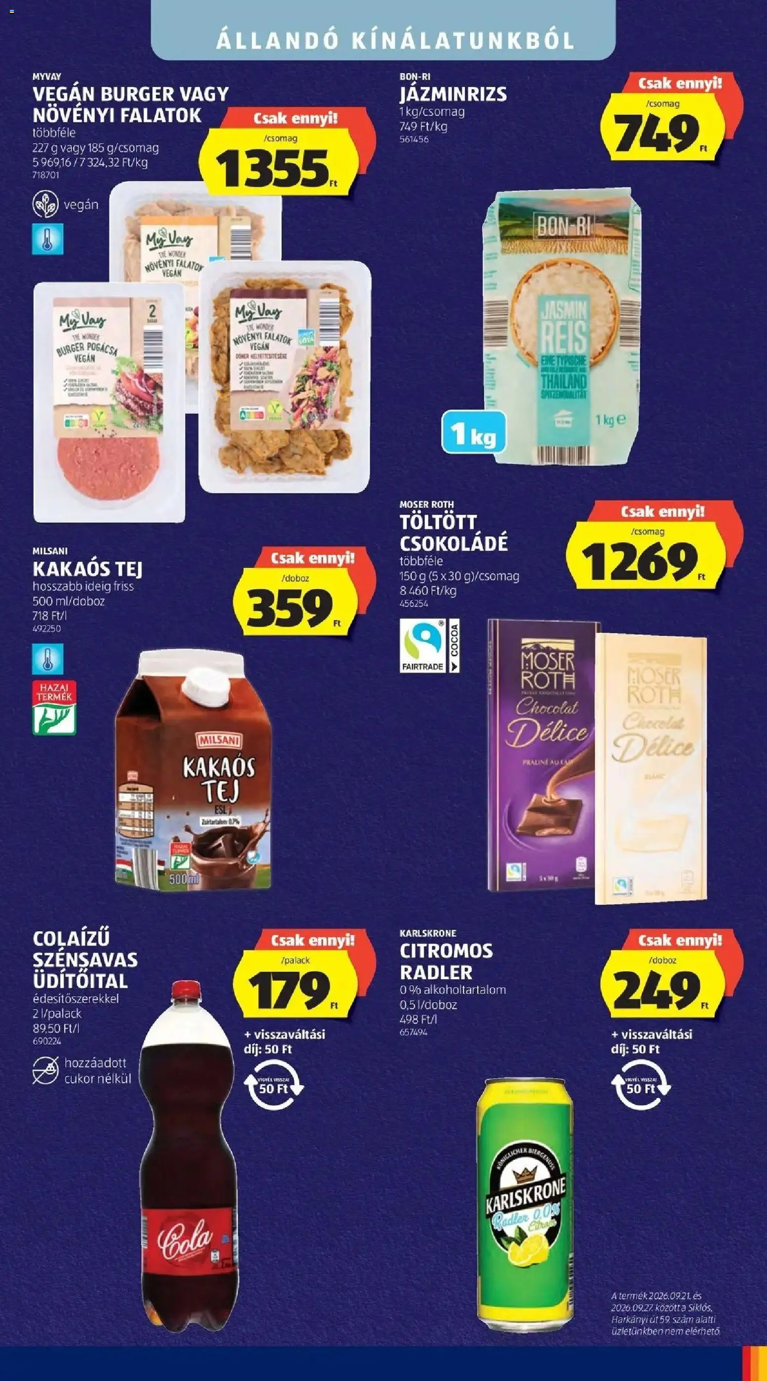 Aldi aktuális akciós újság - 2026.09.19. -tól/töl > akció, lapozható szórólap 🛍️ | Oldal: 3 | Termékek: Milsani, Tej, Csokoládé, Pogácsa