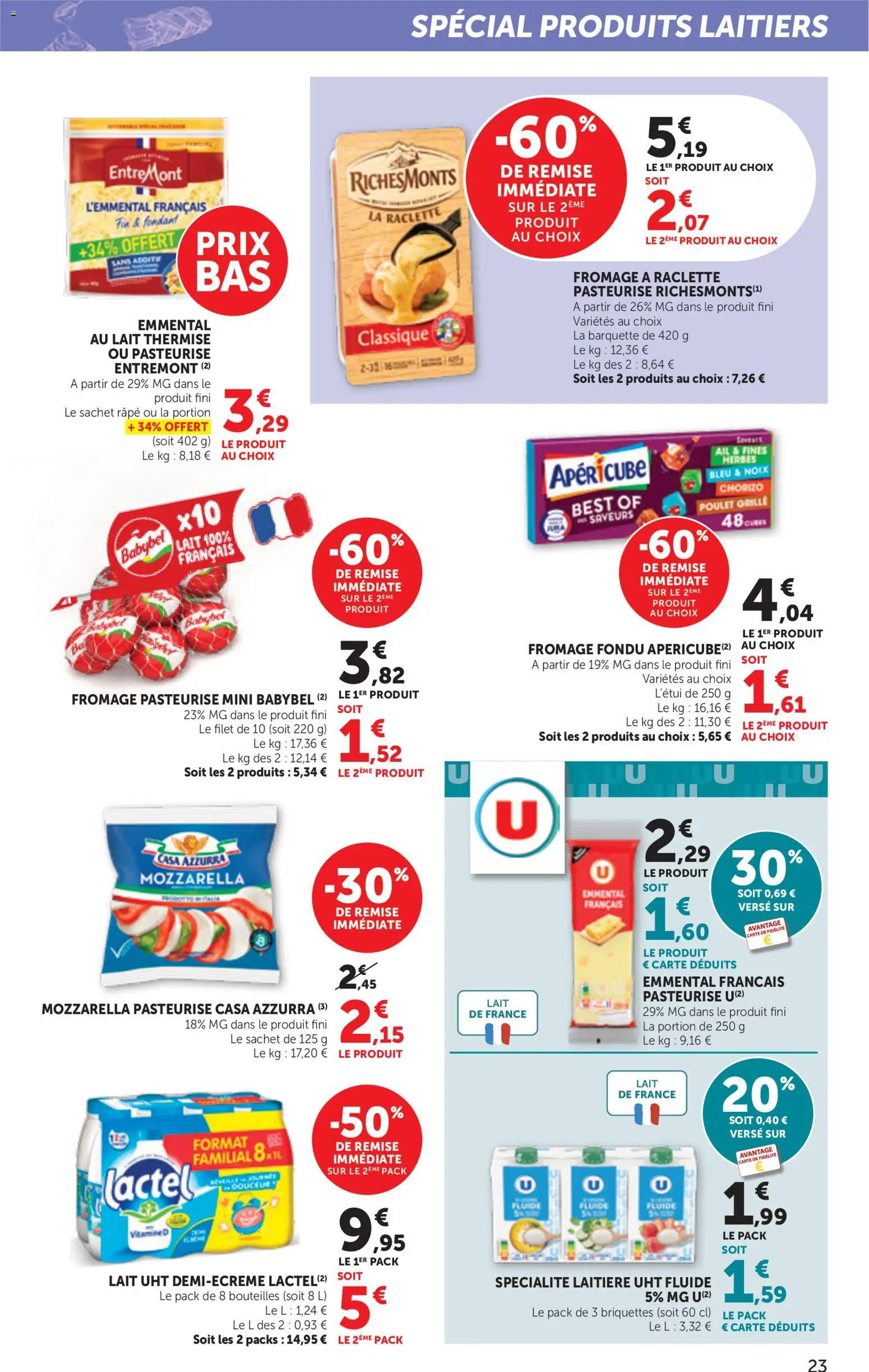 {H1} | Page: 23 | Produits: Ail, Emmental, Briquettes, Produits laitiers