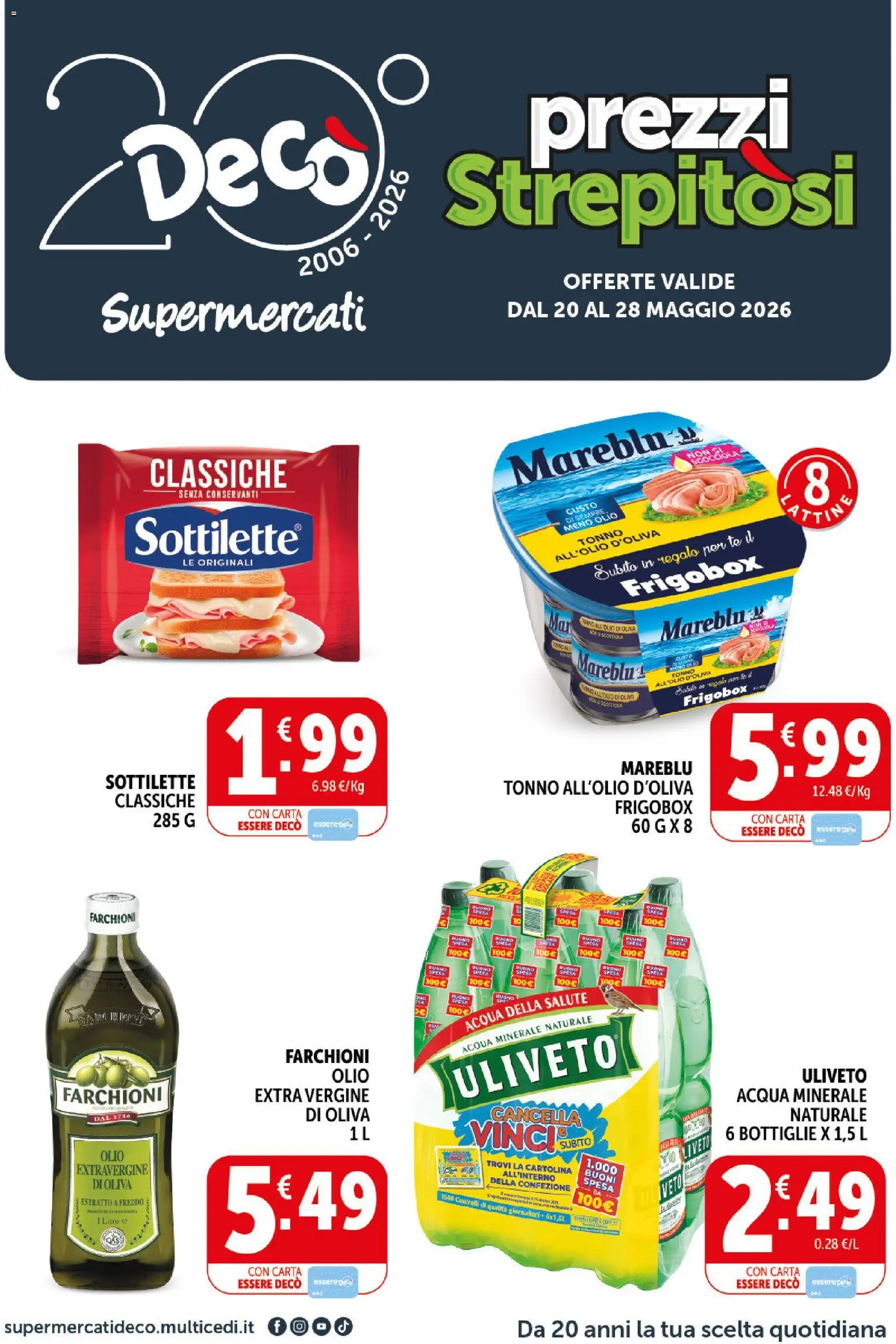 Volantino Decò del 20.05.2026 | Pagina: 1 | Prodotti: Tè, Olio, Tonno, Acqua minerale