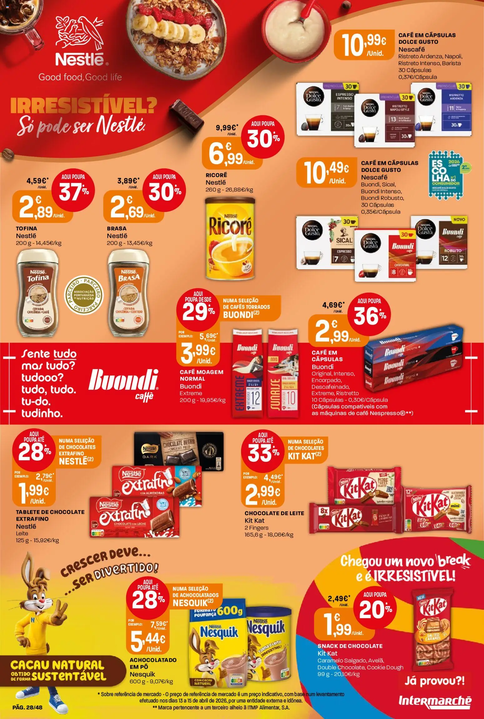 Intermarché folheto │ válido de 21.05.2026 | Página: 28 | Produtos: Pó, Chocolates, Centeio, Nestlé