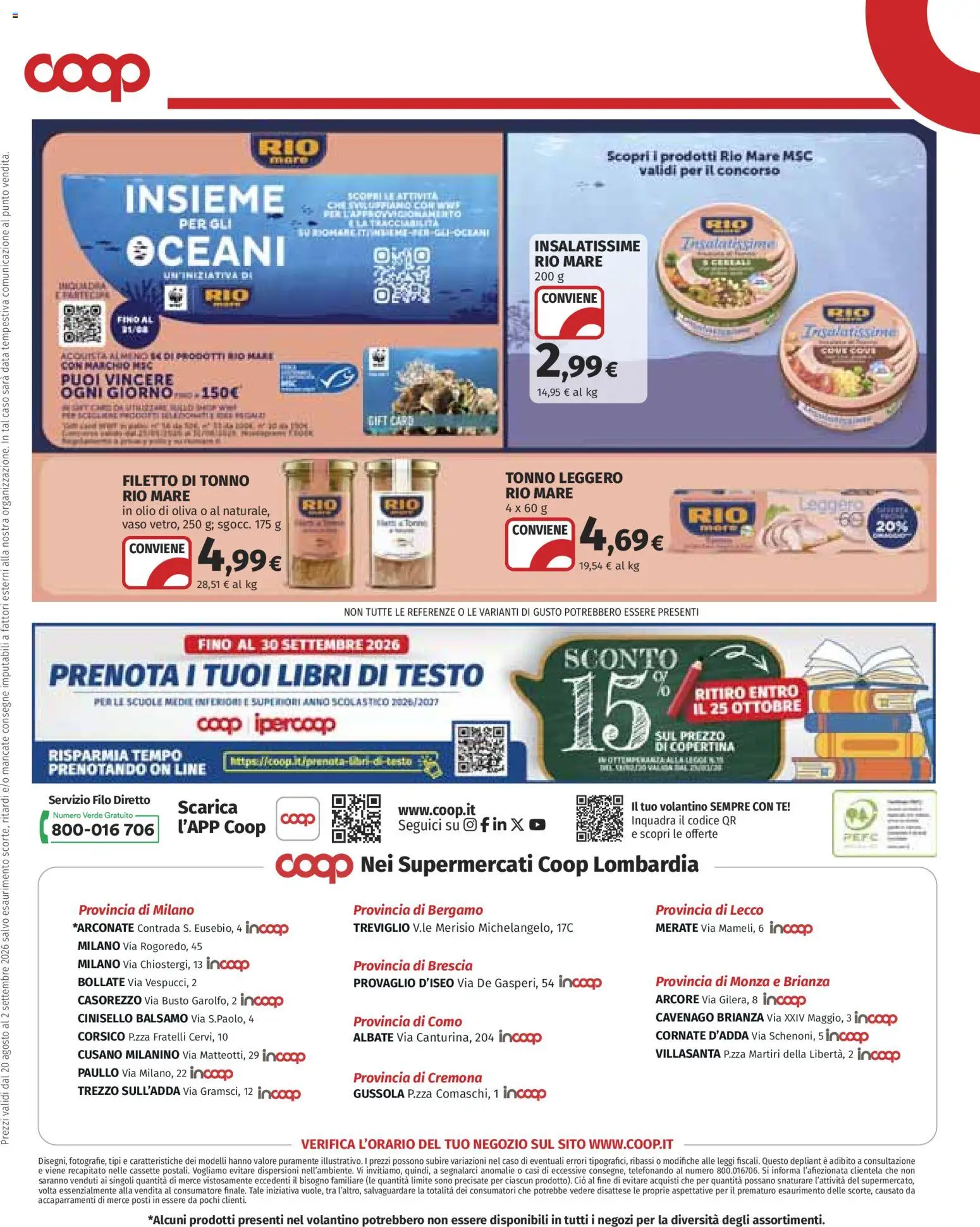 Volantino COOP del 20/08/2026 | Pagina: 9 | Prodotti: Filetto, Olio, Data, Olio di Oliva