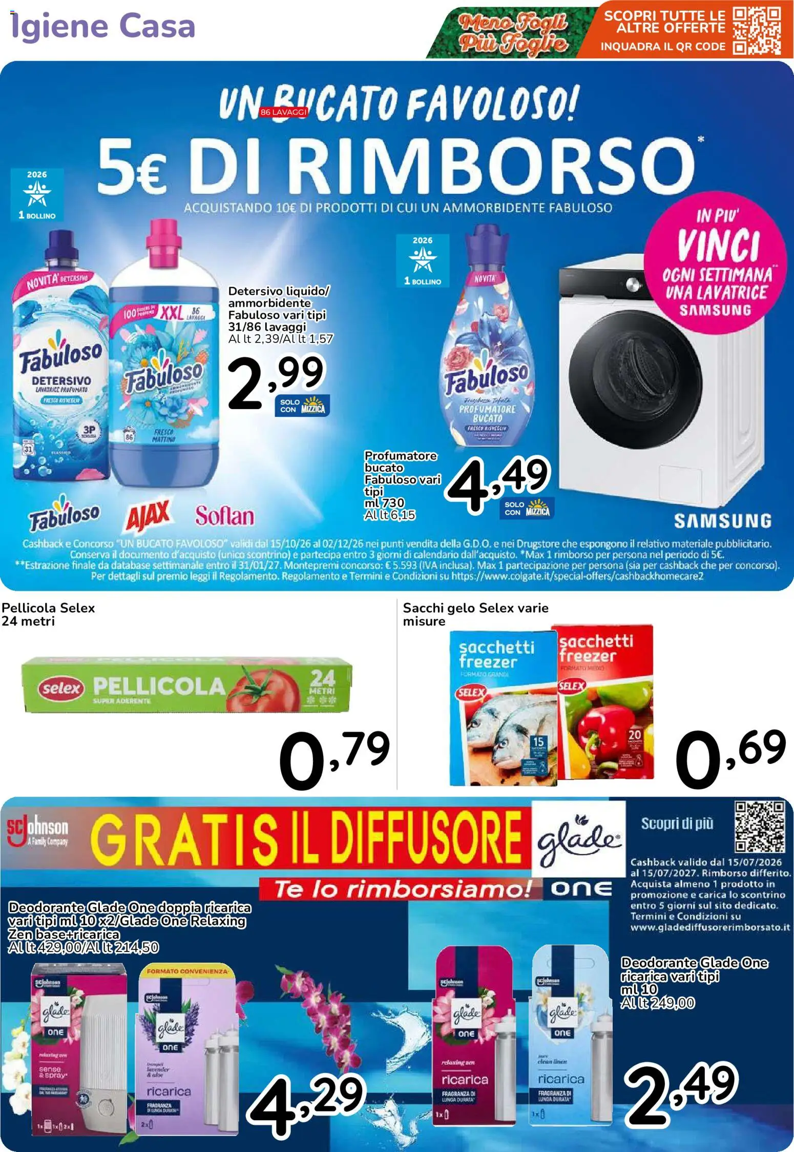 Volantino Famila del 15/10/2026 | Pagina: 46 | Prodotti: Deodorante, Ammorbidente, Lavatrice, Fragranza