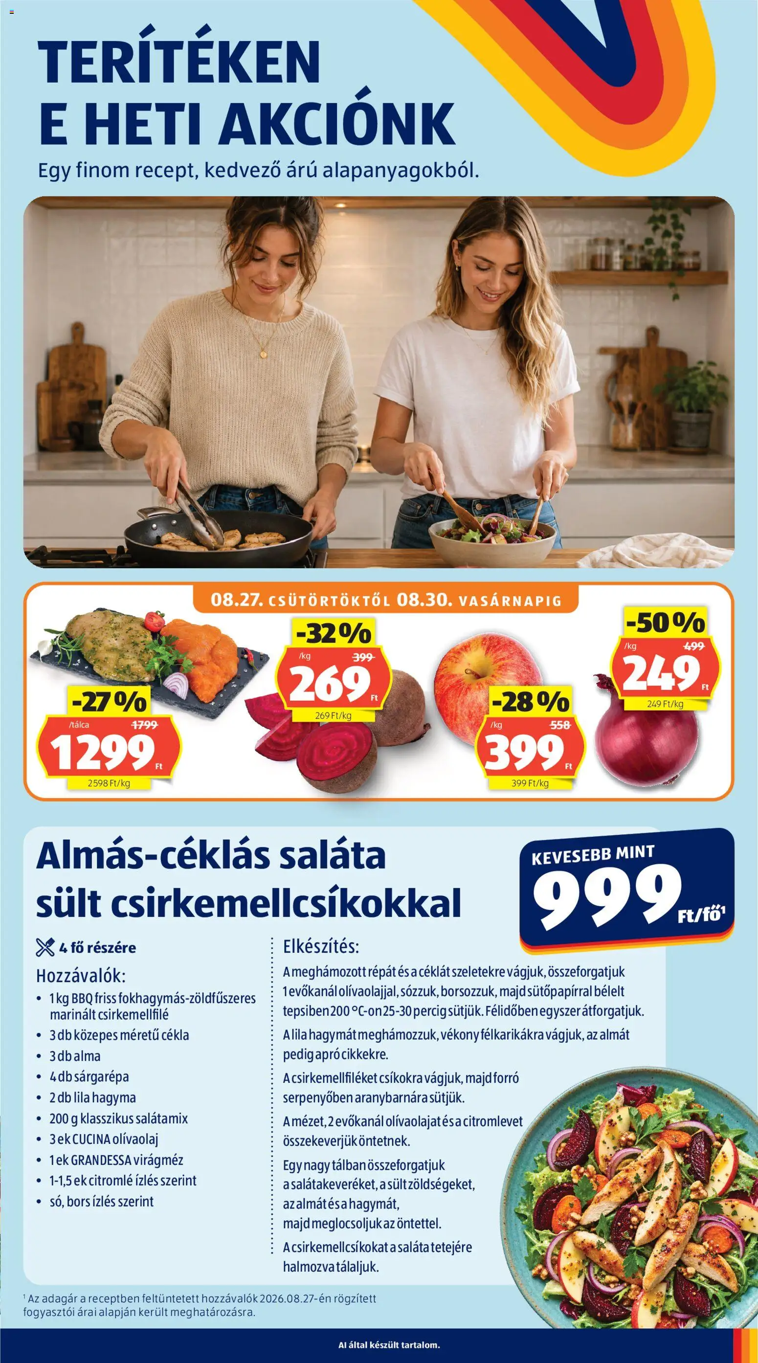 Aldi akciós ujság - amely érvényes a következő dátumtól: 2026.08.27. | Oldal: 39 | Termékek: BBQ, Sült, Citromlé, Olívaolaj