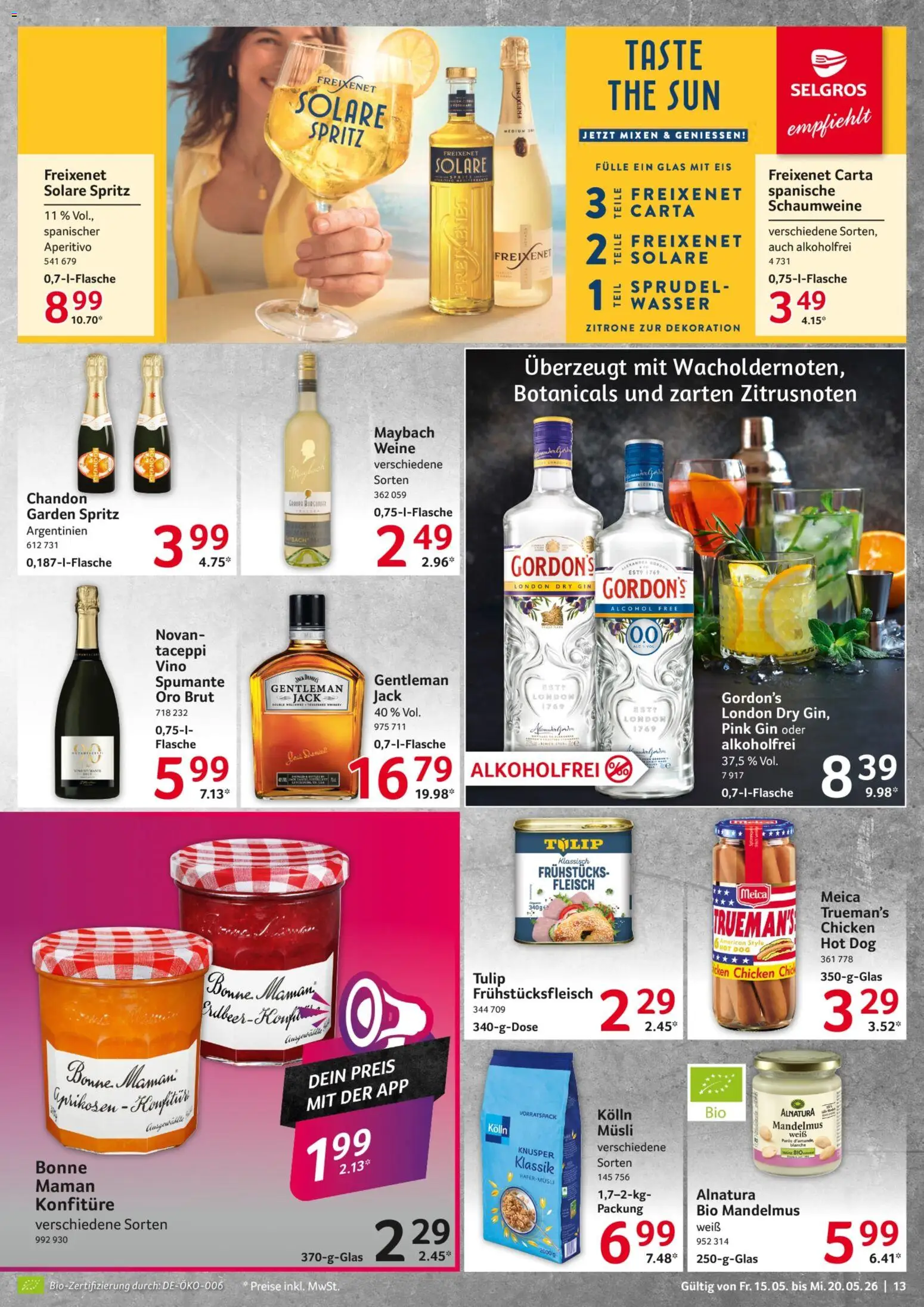 Selgros Prospekt 	 – gültig ab 15.05.2026 | Seite: 13 | Produkte: Musli, Freixenet, Wasser, Zitrone