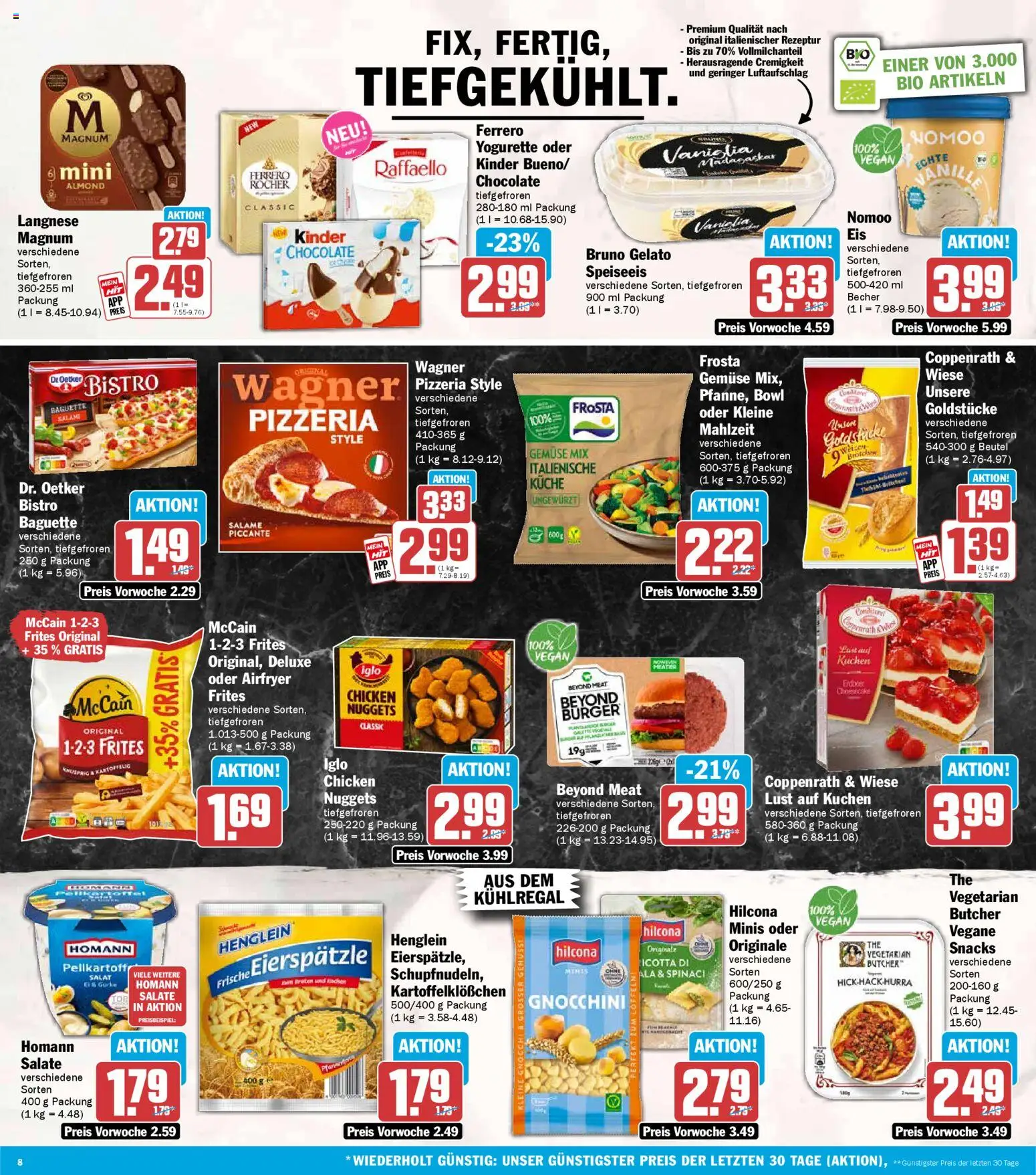 HIT Prospekt 	 – gültig ab 09.03.2026 | Seite: 8 | Produkte: Langnese, Küche, McCain, Salami