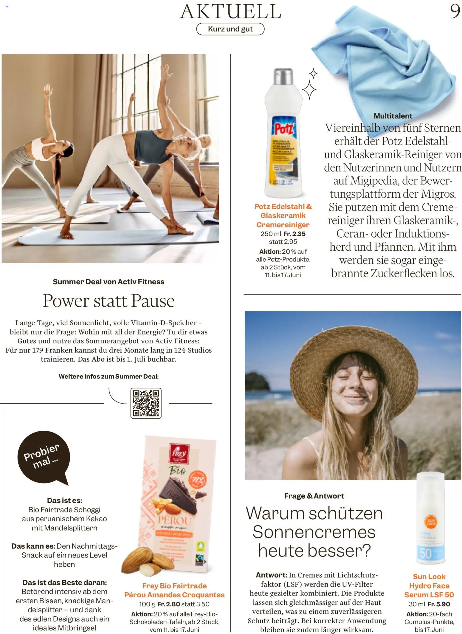 Migros aktionen Magazin – gültig ab 10.06.2026 | Seite: 9 | Produkte: Serum, Herd, Creme