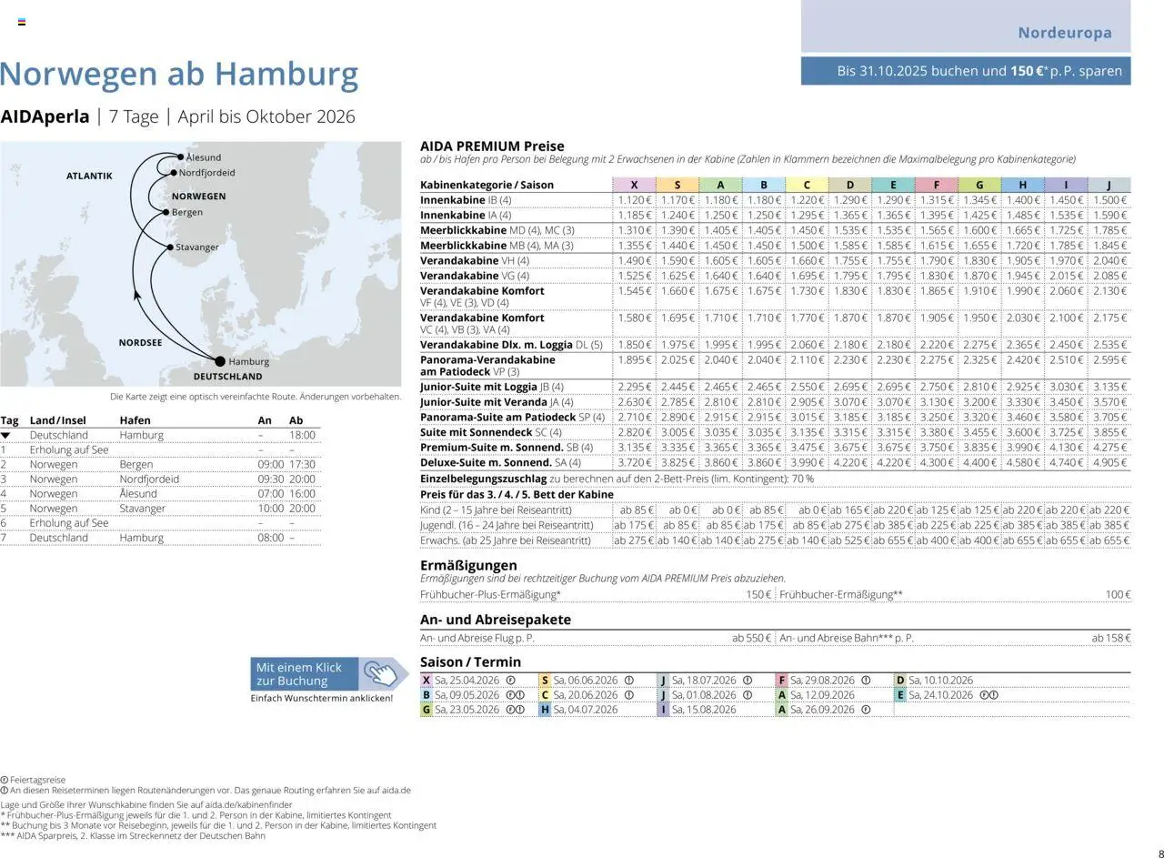 Aida Sommer 2026 – gültig ab 01.03.2026 | Seite: 8 | Produkte: Bett
