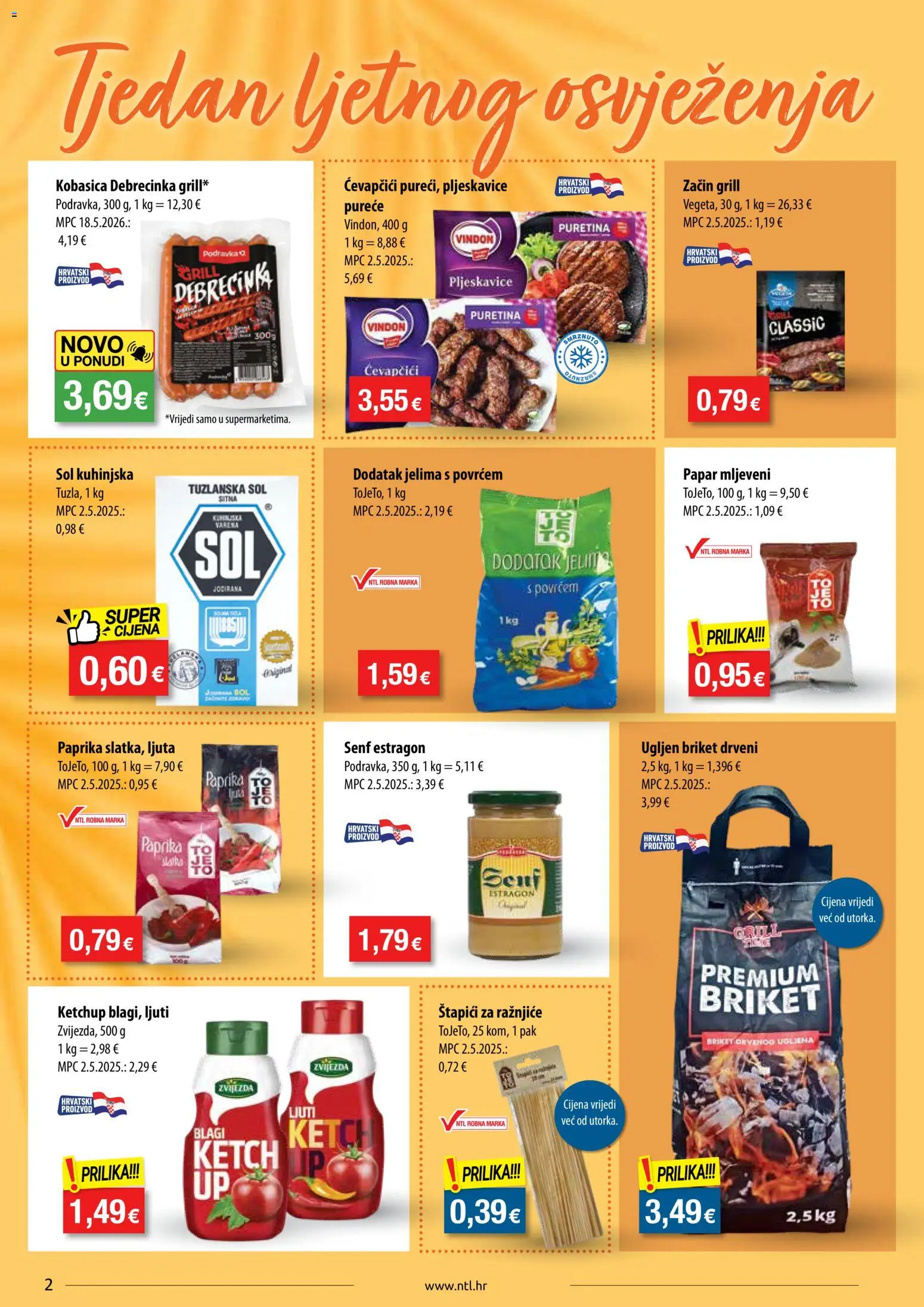 NTL katalog | vrijedi od 24.06.2026 | Stranica: 2 | Proizvodi: Podravka, Paprika, Ćevapčići, Senf