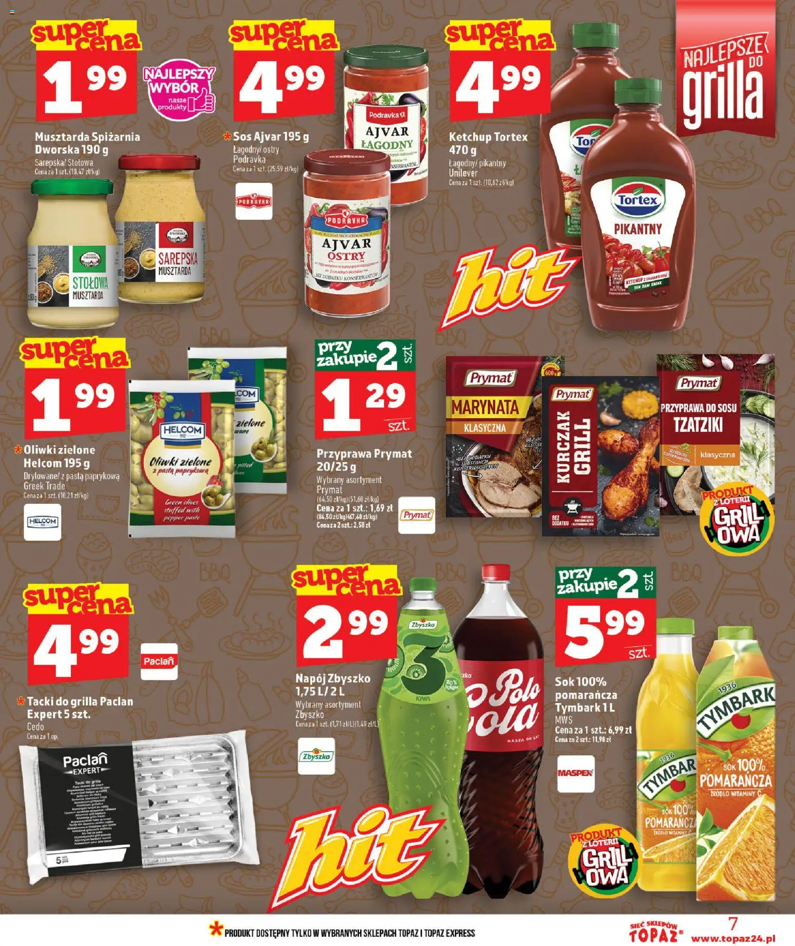 Topaz gazetka od 11.06.2026 | Strona: 7 | Produkty: Tzatziki, Grill, Ketchup tortex, Musztarda
