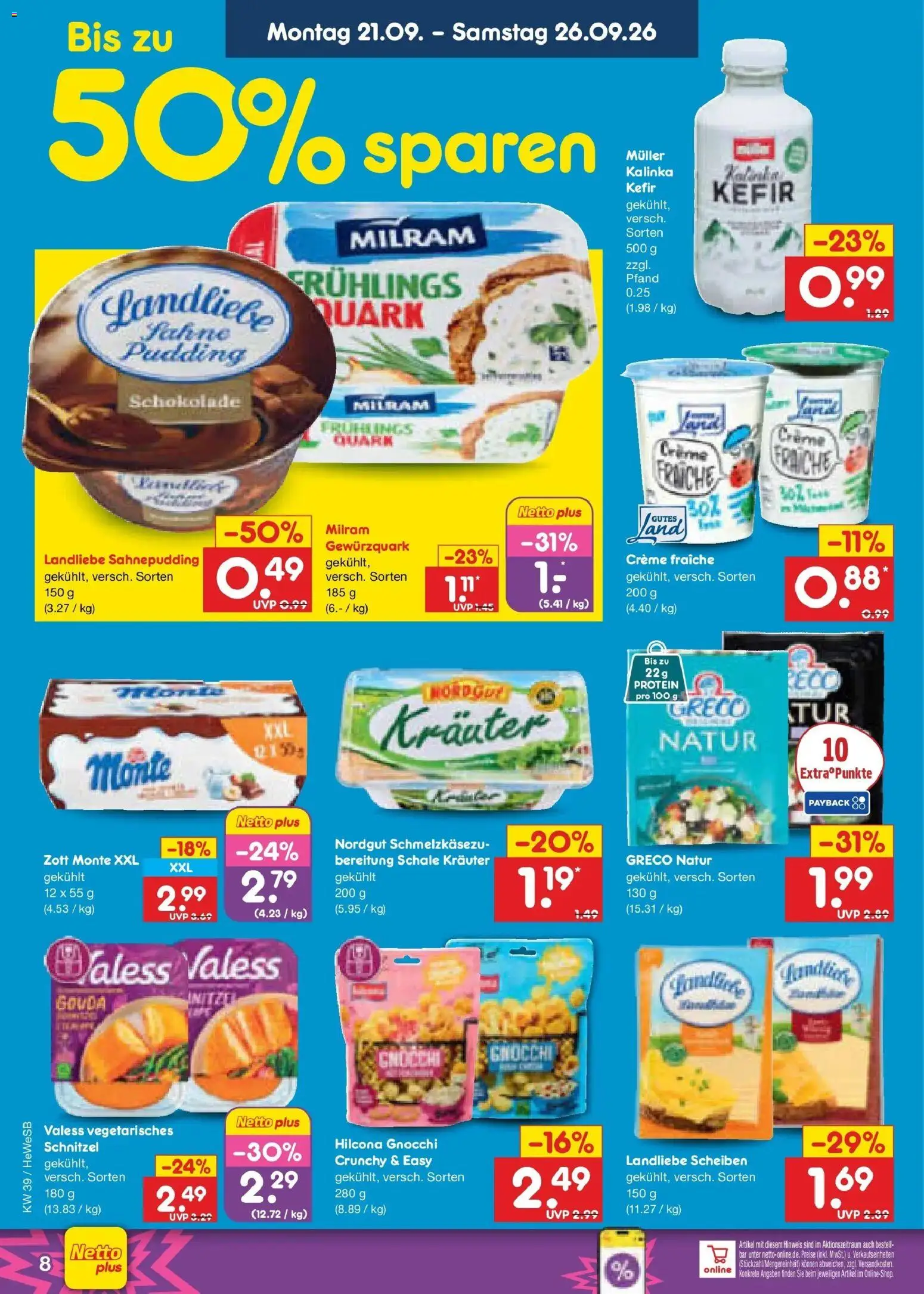 Netto Marken-Discount Prospekt Hamburg – gültig ab 21.09.2026 | Seite: 12 | Produkte: Kefir, Quark, Schnitzel, Pudding