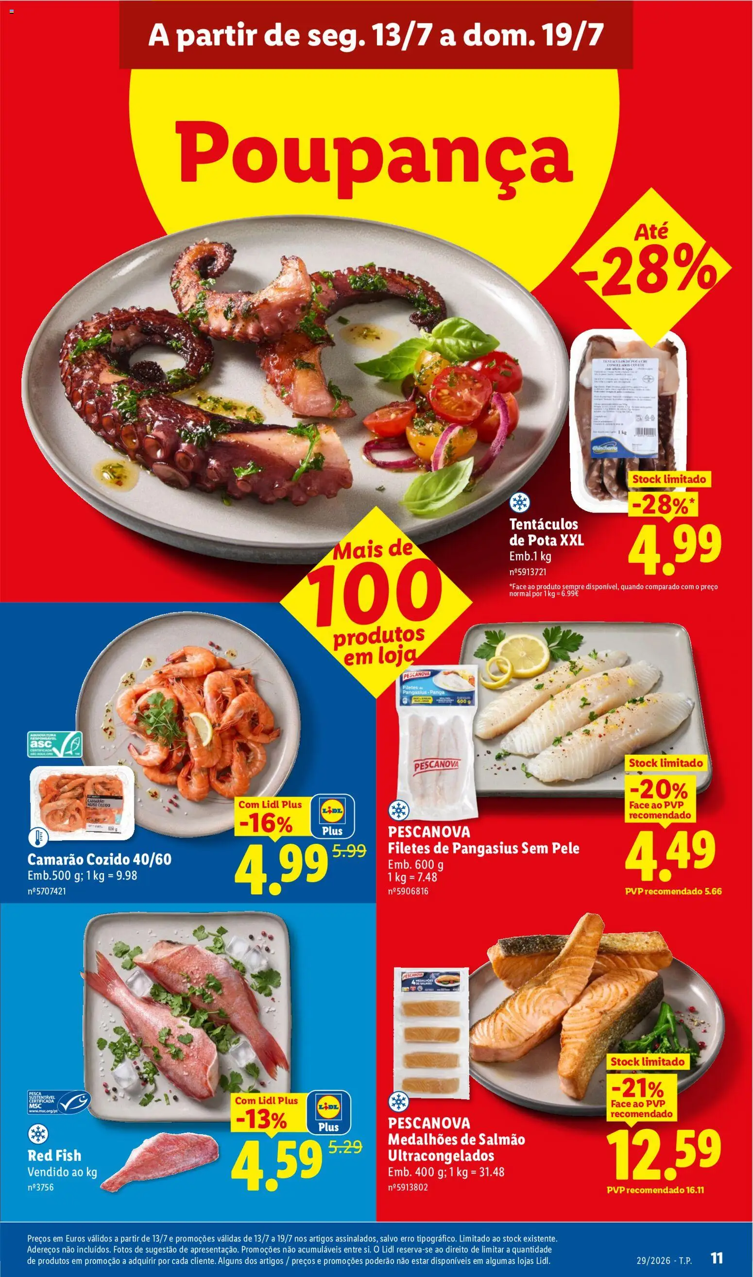 Lidl folheto │ válido de 13/07/2026 | Página: 9 | Produtos: Camarão, Salmão