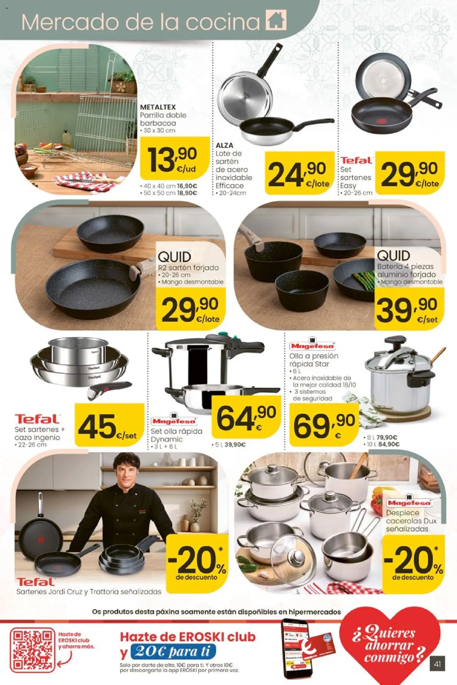 Eroski Quieres ahorrar conmigo │ válido desde el 14.05.2026 | Página: 41 | Productos: Barbacoa, Cocina, Ρούτερ, Batería