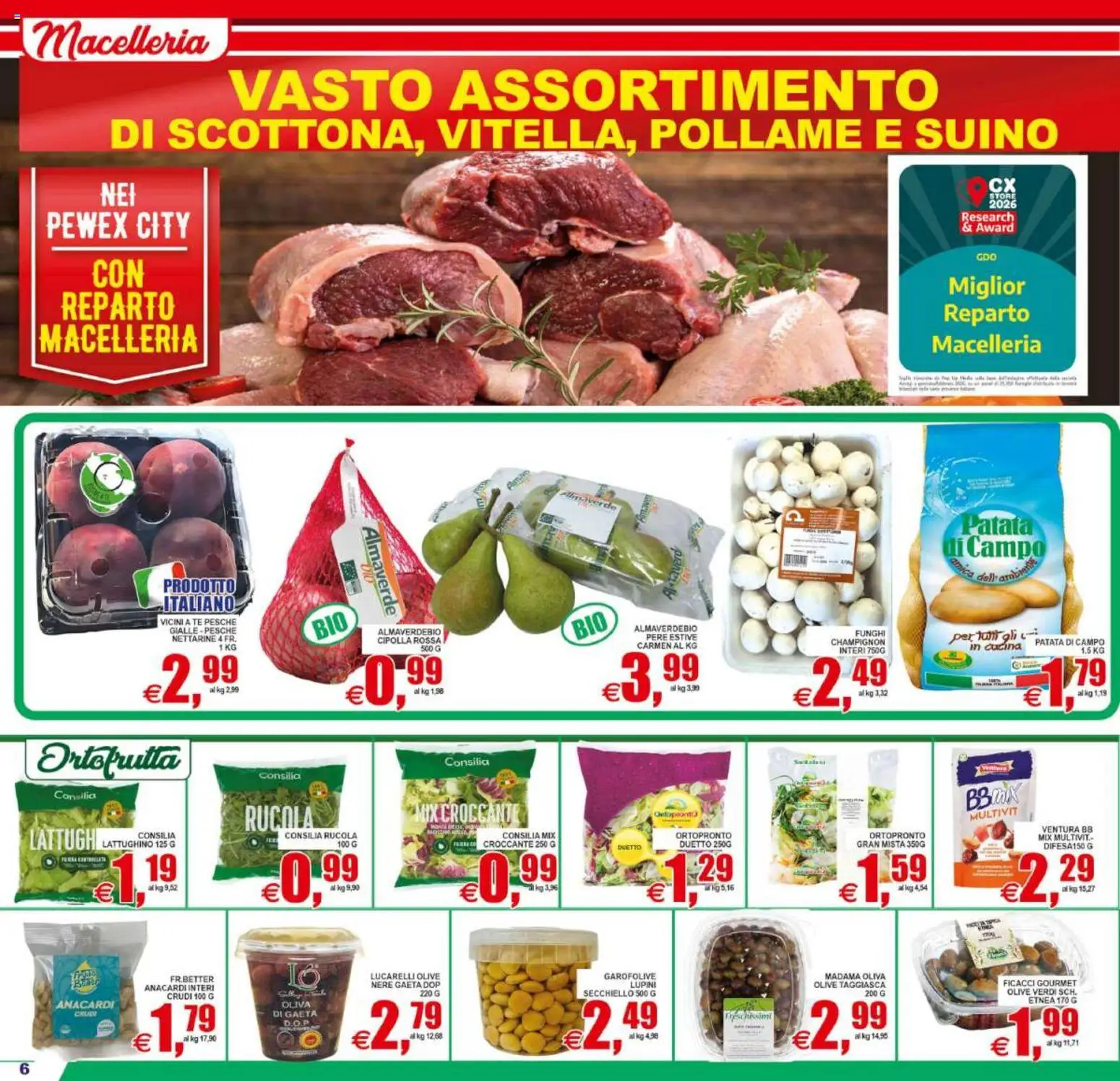 Volantino Pewex del 21/08/2026 | Pagina: 6 | Prodotti: Pollame, Pere, Nettarine, Pesche