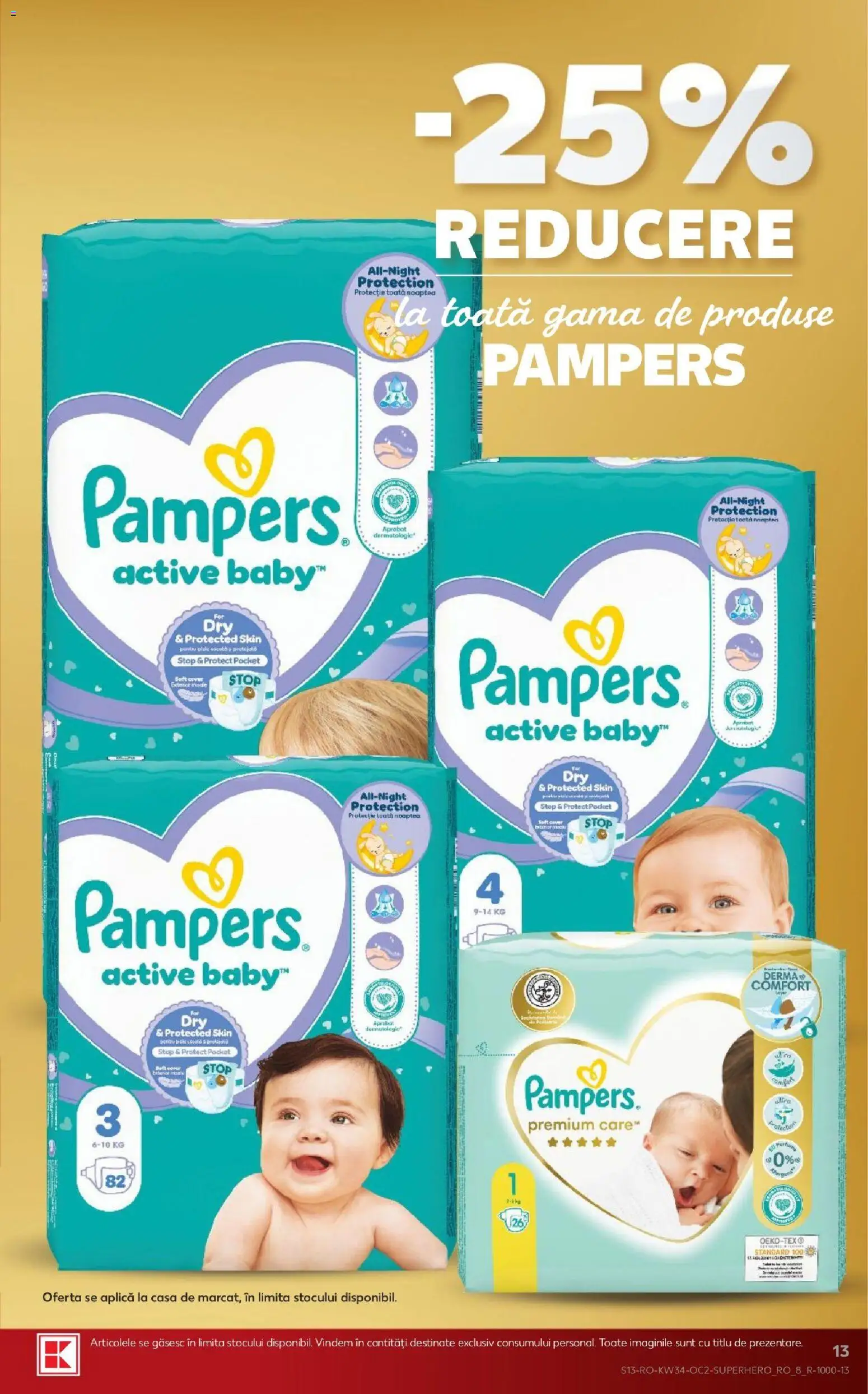 Noul catalog Kaufland – valabil de la 19.08.2026 | Pagină: 13 | Produse: Baby, Pampers, Aplică, Active