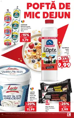 Ofertele Kaufland valabile de la 19.08.2026 | Pagină: 32 | Produse: Lapte, Brânză, Ciocolată, Smântână