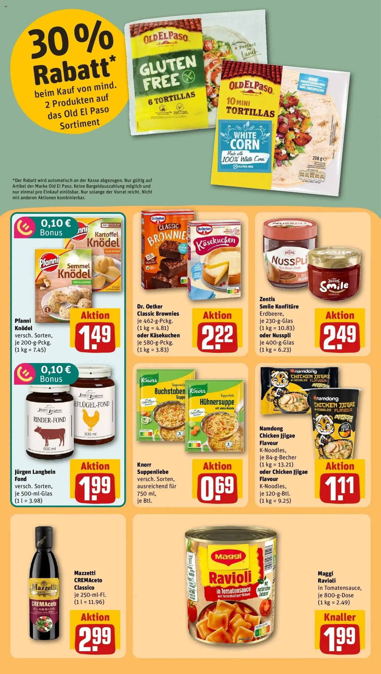 REWE Prospekt ab 19.10.2026 zum Blättern » Angebote | Seite: 20 | Produkte: Tortillas, Maggi, Knorr, Nudeln