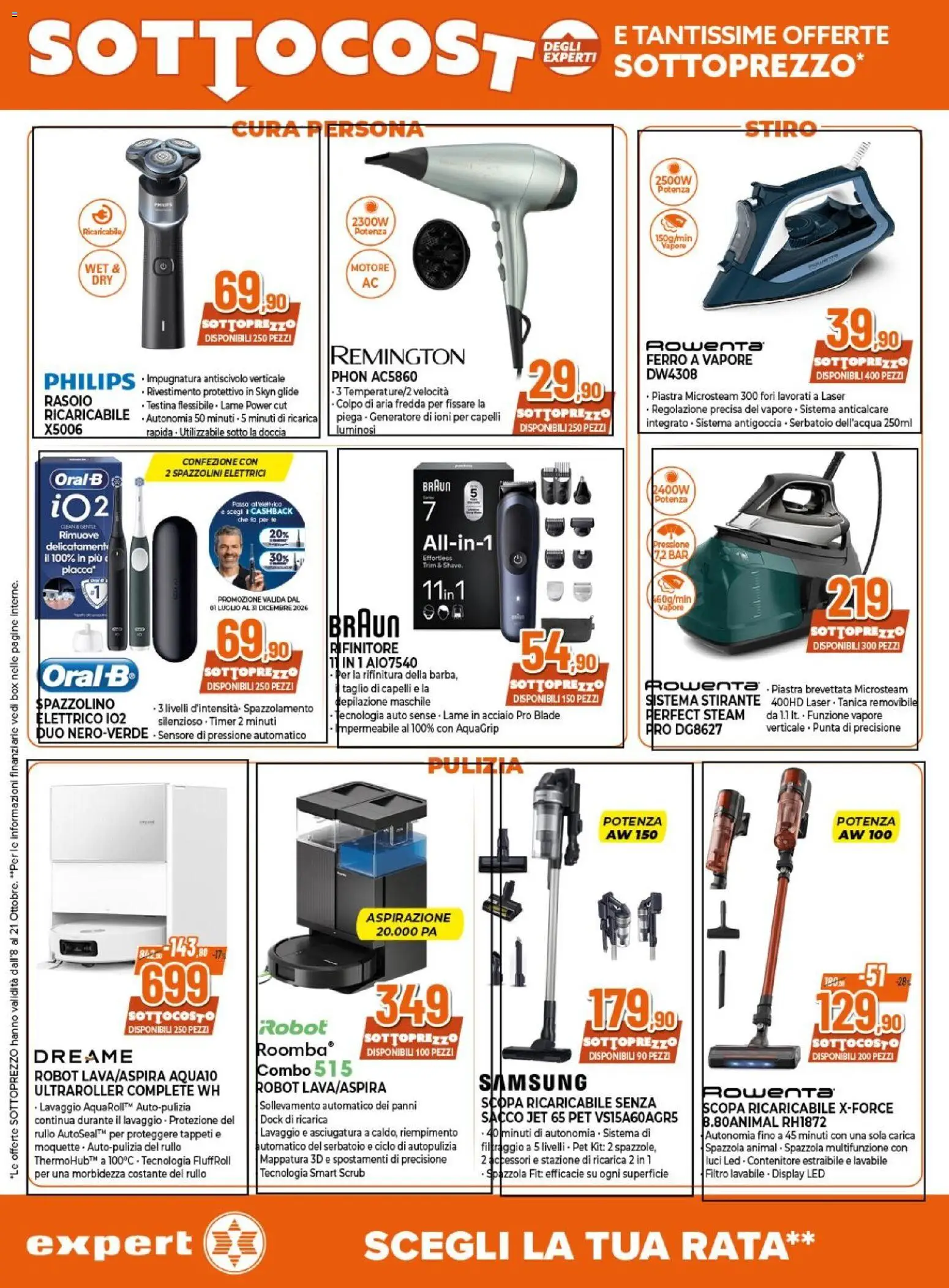Volantino Expert del 08/10/2026 | Pagina: 28 | Prodotti: Scrub, Scopa, Tanica, Samsung