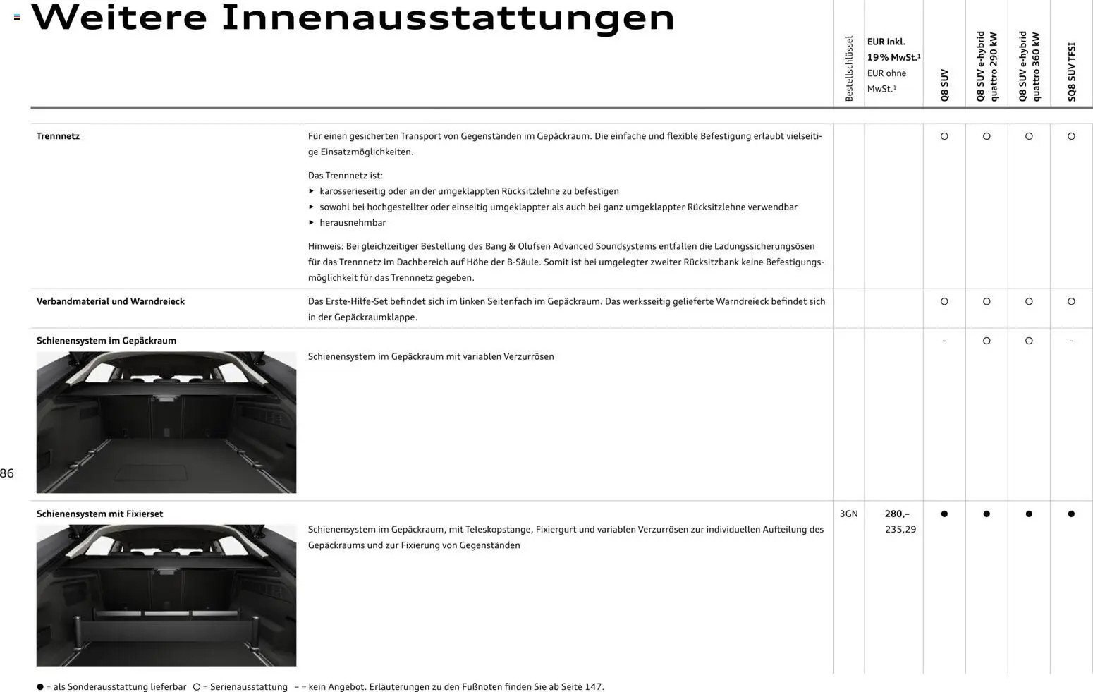 Audi Q8 – gültig ab 06.11.2025 | Seite: 86