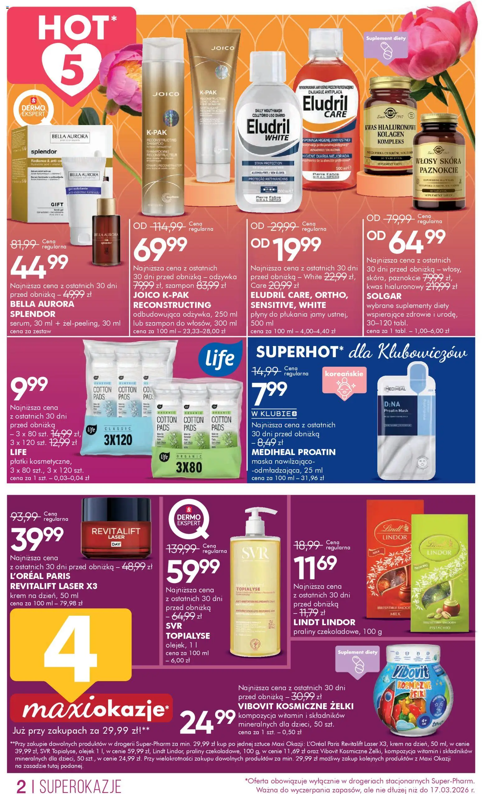 Super-pharm gazetka od 05.03.2026 | Strona: 2 | Produkty: Praliny, Żelki, Maska, Krem