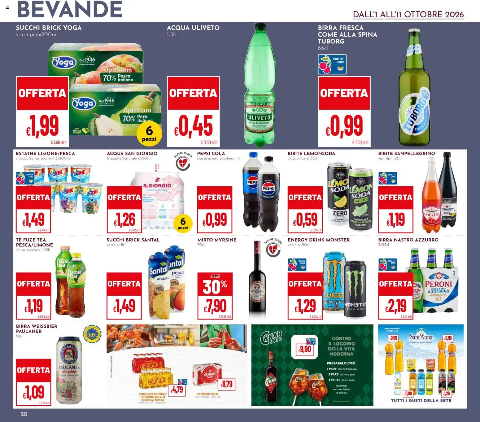 Volantino Pan del 01/10/2026 | Pagina: 20 | Prodotti: Campari, Tè, Bibite, Pepsi
