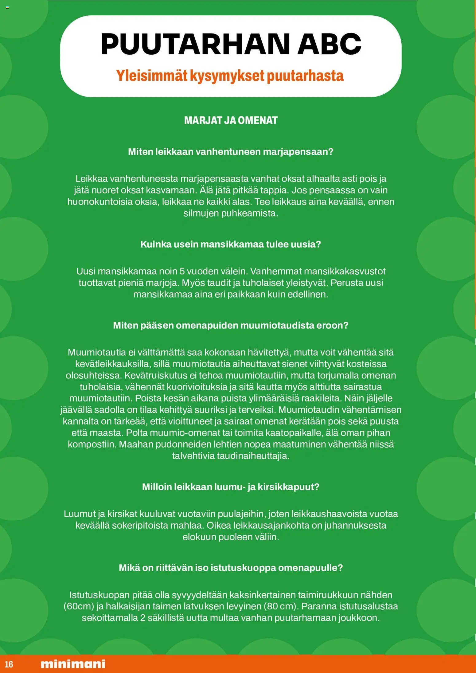 Minimani kuvasto - GreenCare – voimassa 18.05.2026 alkaen | Sivu: 16 | Tuotteet: Luumu, Kirsikat, Omenat, Tee