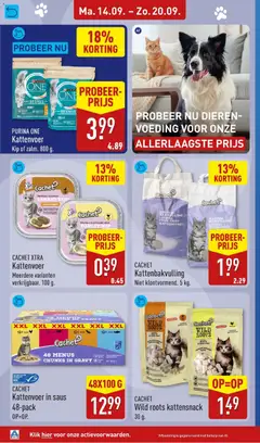 Cachet Kattenvoer in saus, 48-pack. OP=OP. - Voorbeeld van een folder van Aldi, geldig van 14-09-2026 | Pagina: 26 | Producten: Vlees, Kattenvoer, Filet, Kip