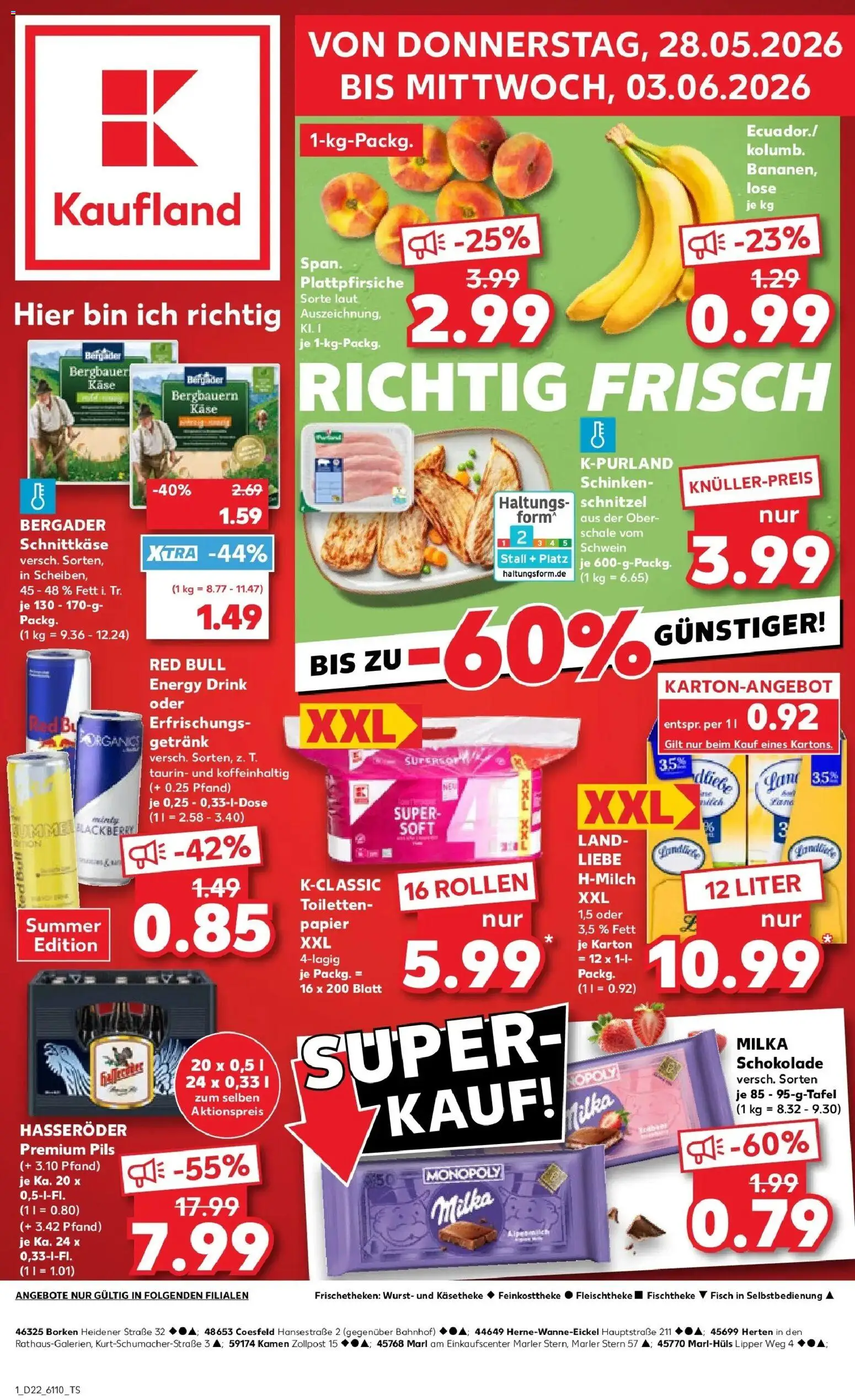Kaufland Prospekt Kamen – gültig ab 26.05.2026 | Seite: 6 | Produkte: Energy, Pils, Bananen, Schnitzel