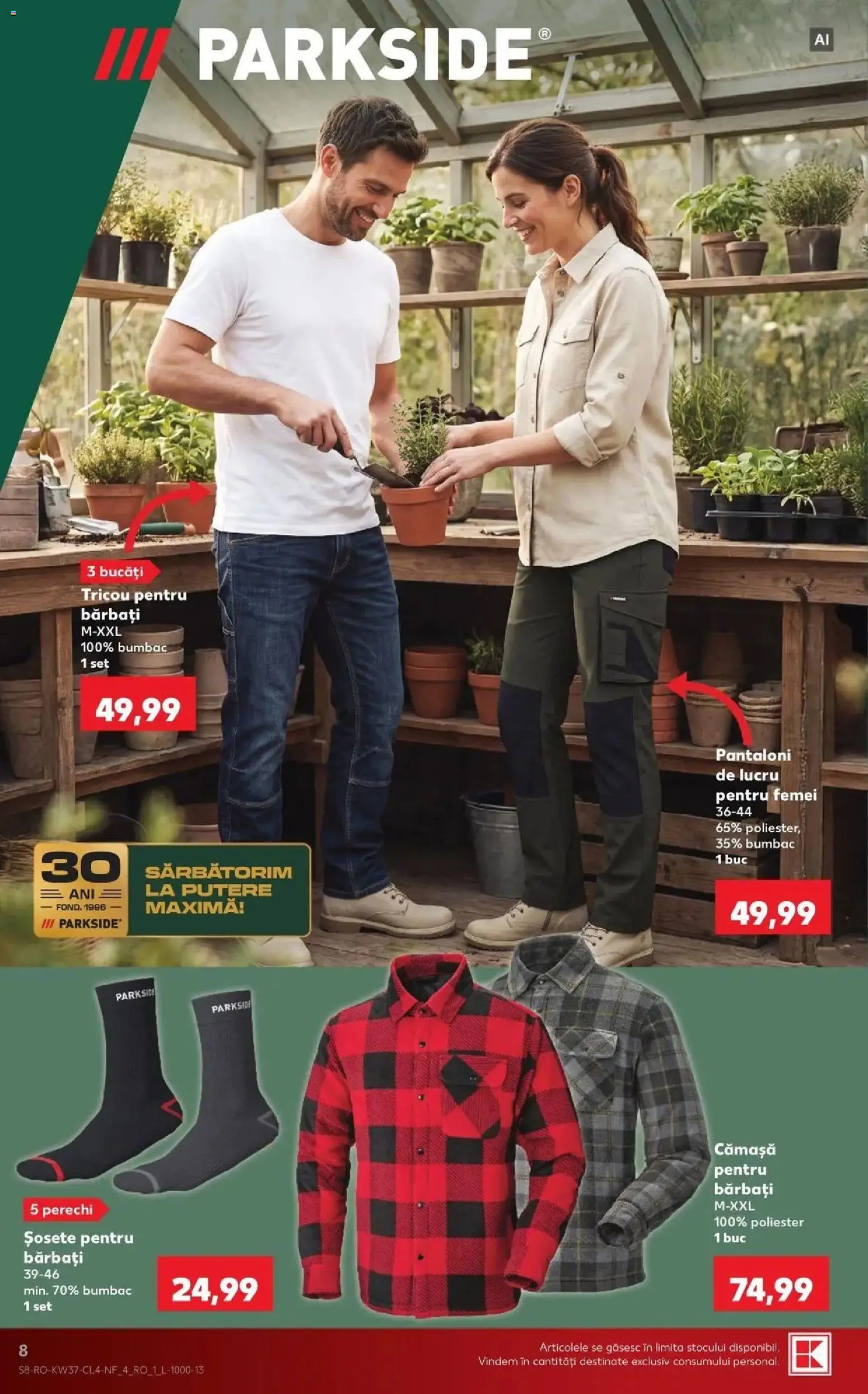 Kaufland Iași 09.09.2026 - Revista si Oferta | Pagină: 8 | Produse: Parkside, Tricou pentru barbati, Tricou, Șosete