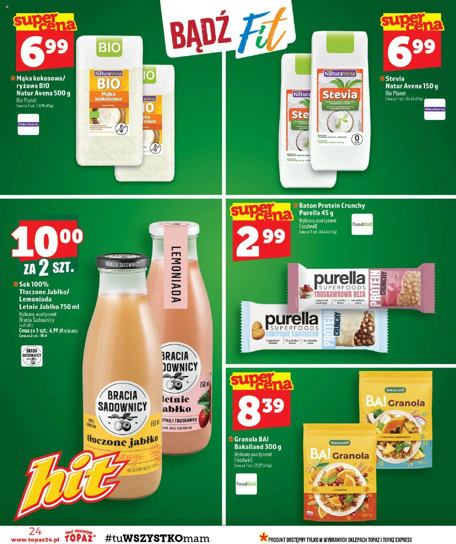 Topaz gazetka - Ceny małe na stałe od 20.08.2026 | Strona: 24 | Produkty: Beza, Żurawina, Baton, Mąka