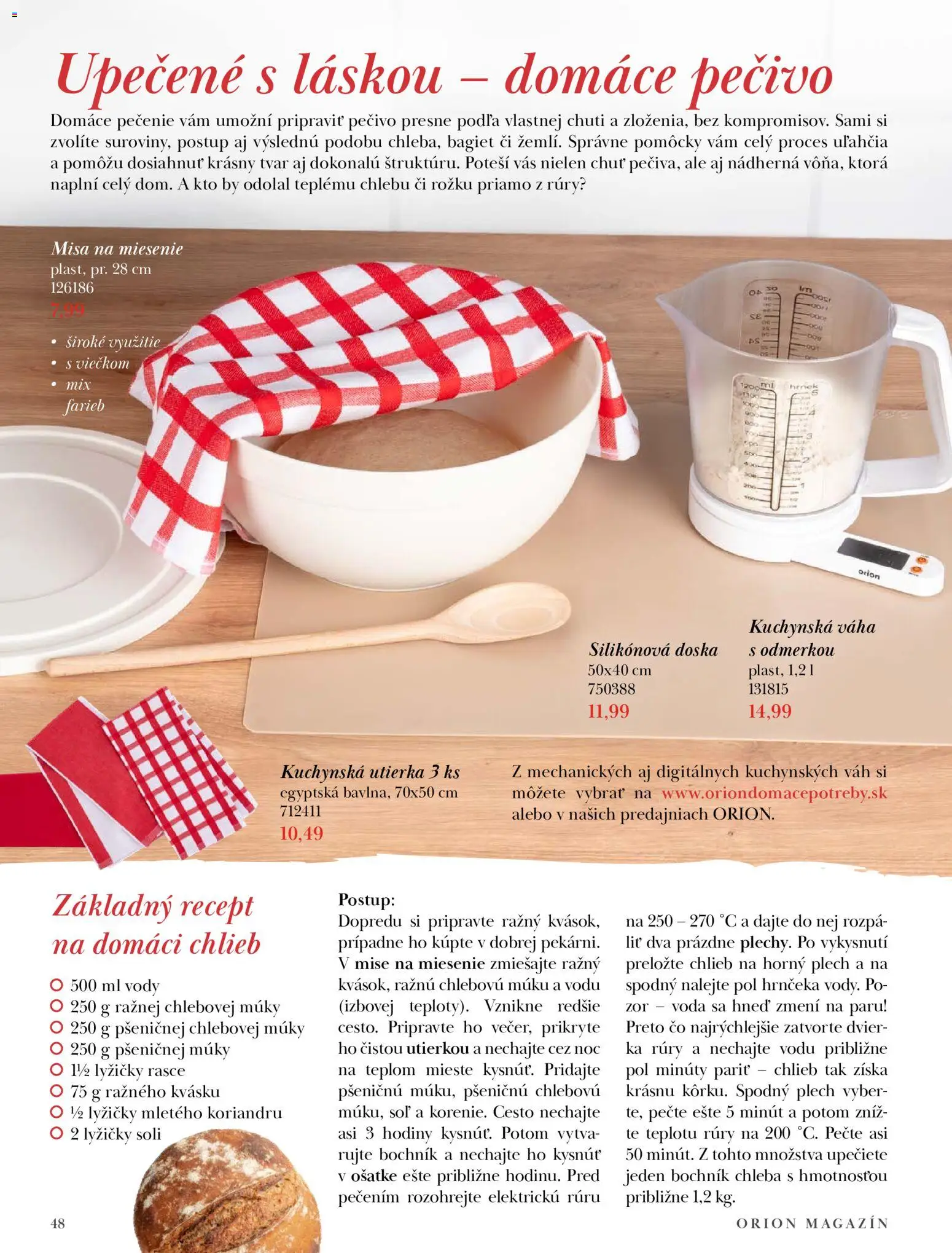 Nové Orion akcie – leták je platný od 22.09.2026 | Strana: 48 | Produkty: Hodiny, Chlieb, Cesto, Soľ