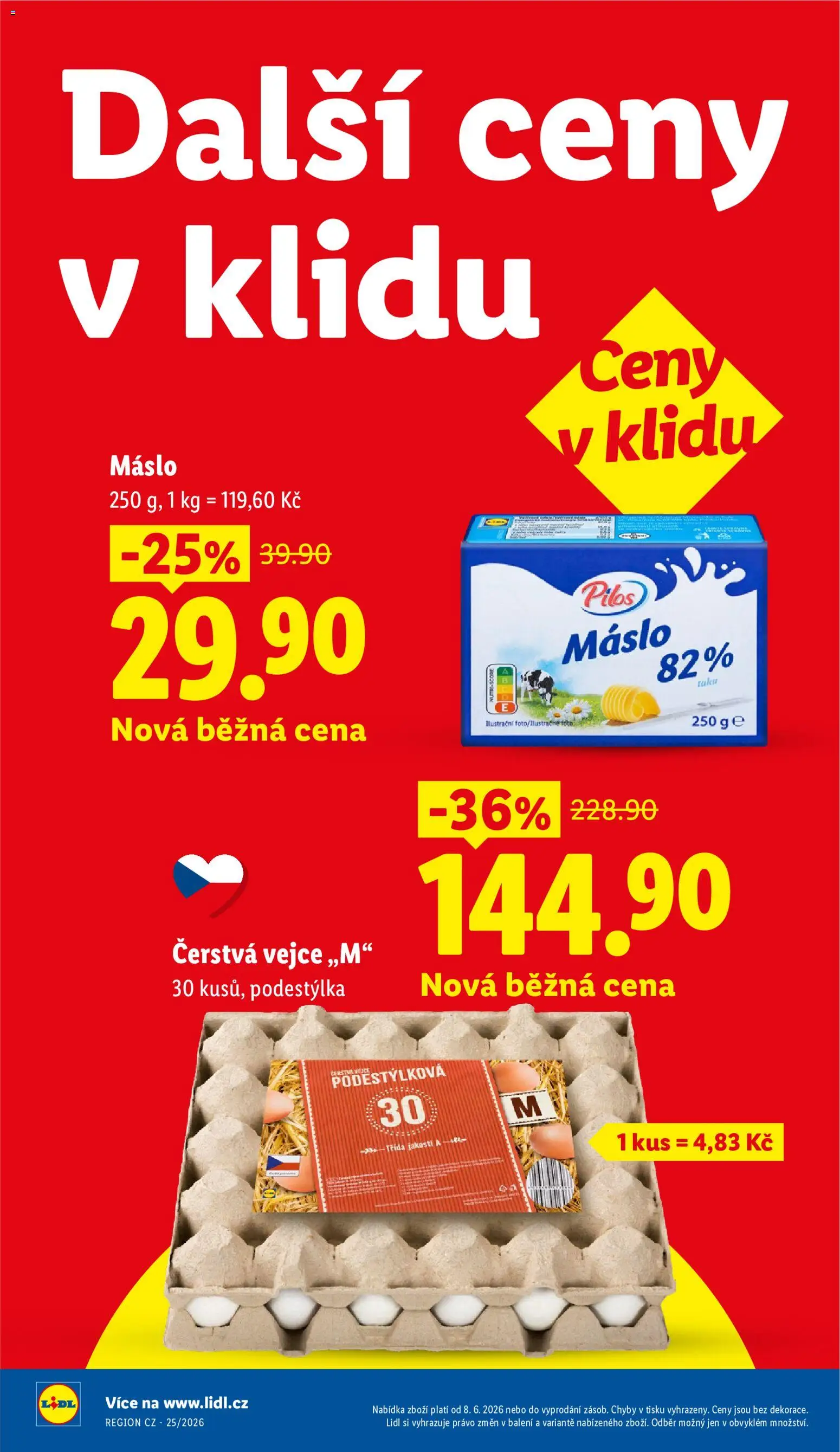 Lidl leták od 15.06.2026 | Strana: 4 | Produkty: Máslo, Vejce