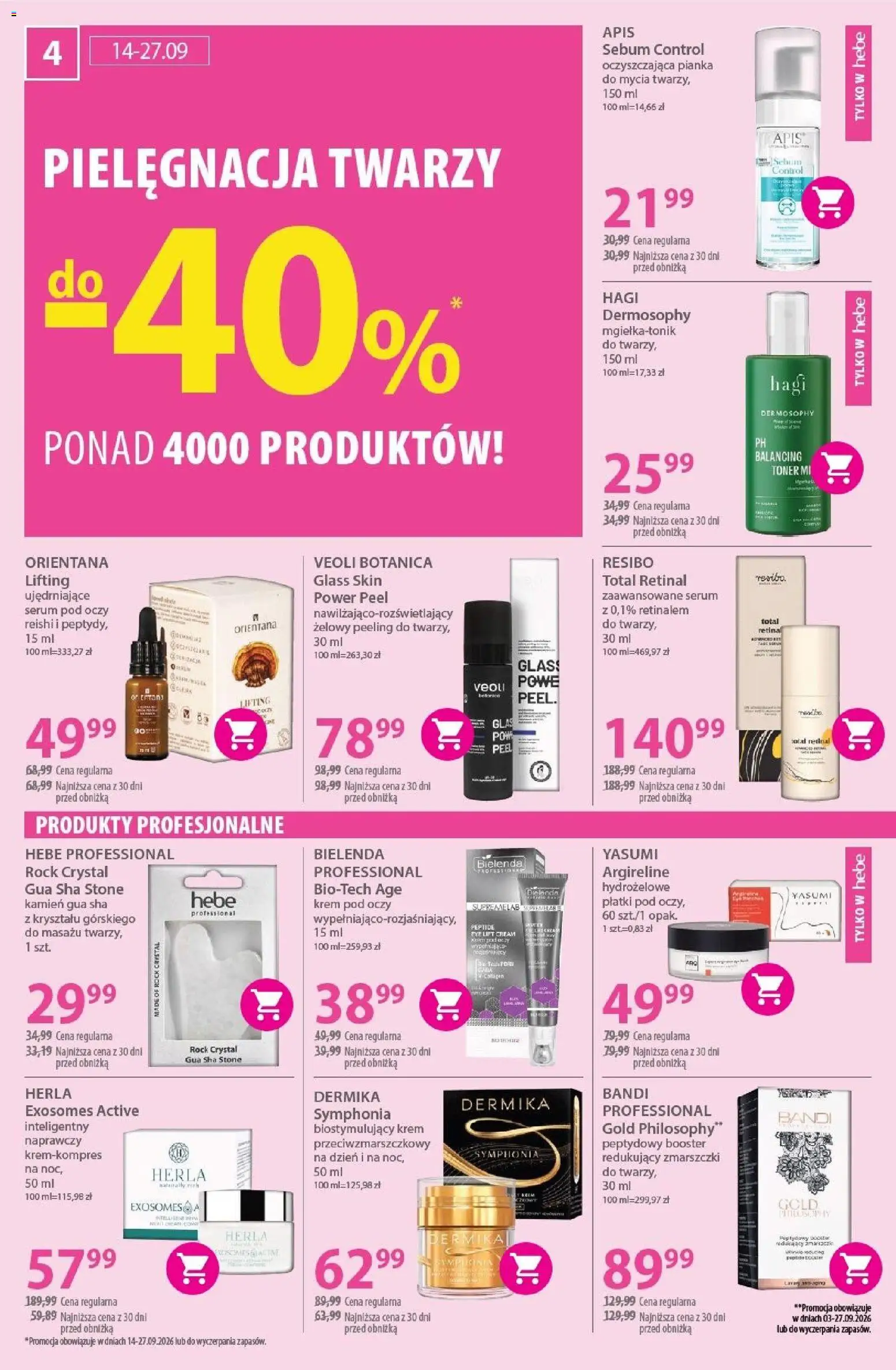 Hebe gazetka od 03.09.2026 | Strona: 4 | Produkty: Bielenda, Peeling, Płatki, Krem