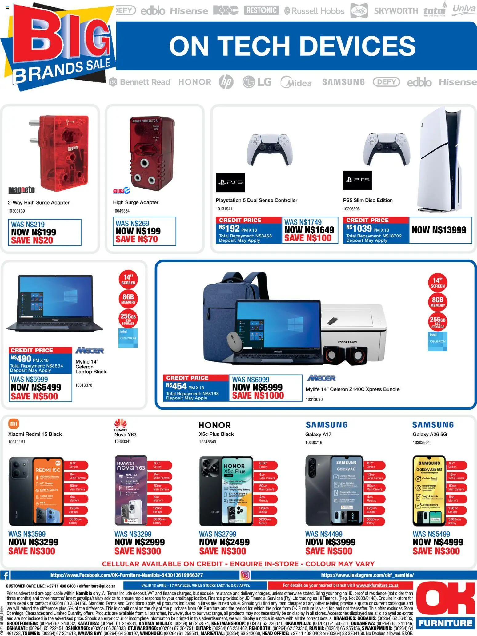 New OK Furniture catalogue – valid from 13.04.2026 | Page: 12 | Products: Phone, Playstation, Adapter, Battery