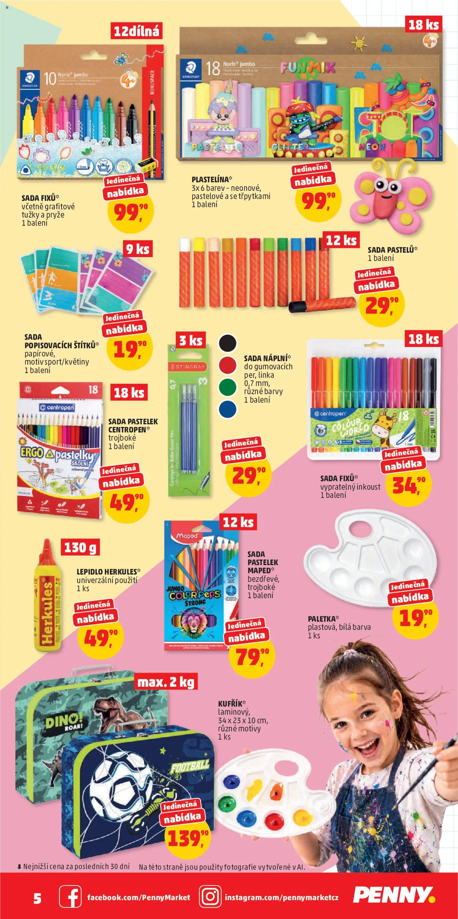 Penny Market katalog od 12.08.2026 | Strana: 5 | Produkty: Pastelky, Plastelína, Barvy
