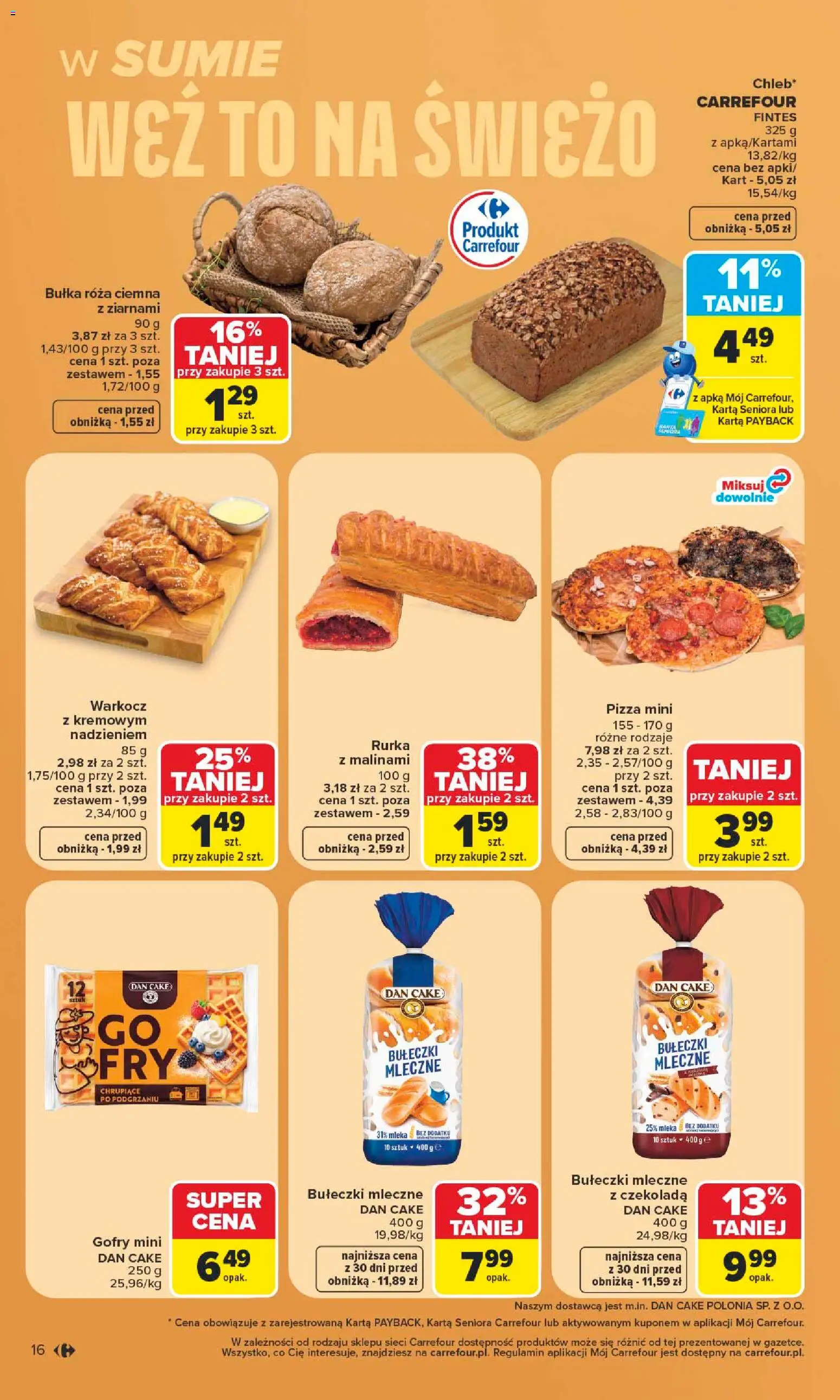 Carrefour gazetka od 06.07.2026 | Strona: 16 | Produkty: Karta, Mleka, Bułka, Pizza
