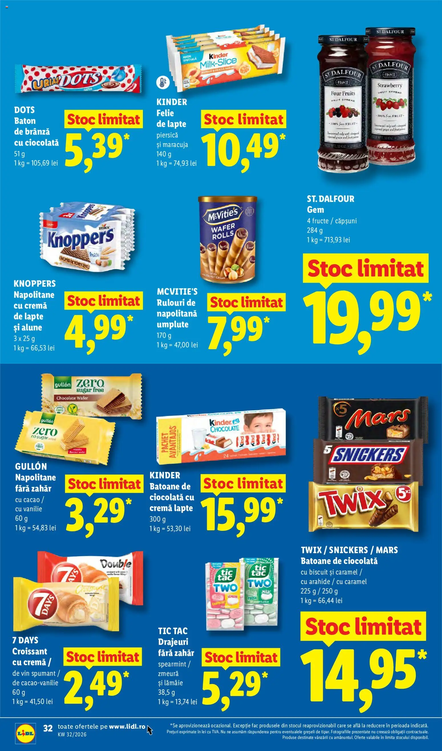Noul catalog Lidl – valabil de la 03.08.2026 | Pagină: 32 | Produse: Piersică, Lapte, Cremă, Ciocolată