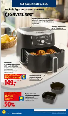 Pogląd oferty "SILVERCREST Frytkownica beztłuszczowa Air Fryer, 2000 W, 3,6 L, Frytkownica beztłuszczowa Air Fryer, 2000 W, 3,6 L" - ważna od 04.05.2026 | Strona: 14 | Produkty: Frytkownica, Patelnie, Frytkownica beztłuszczowa