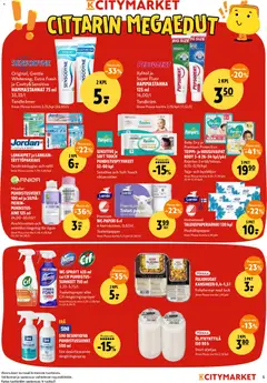 K-Citymarket-mainoslehti voimassa 14/09/2026 alkaen | Sivu: 5 | Tuotteet: Hammastahna, Teippi, Puhdistuspyyhkeet, Puhdistussuihke