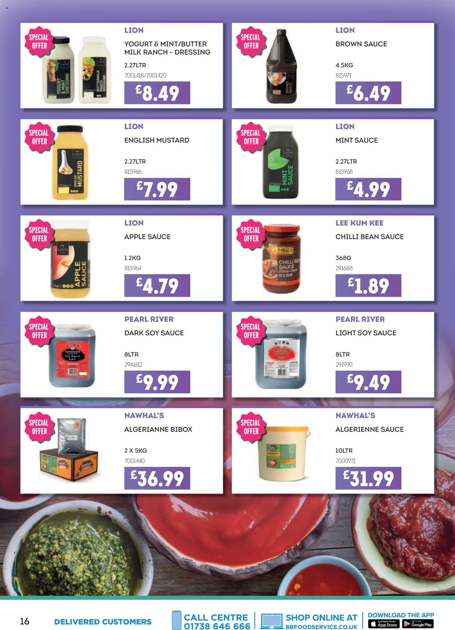 {H1} | Page: 16 | Products: Dark soy sauce, Chilli, Milk, Mustard