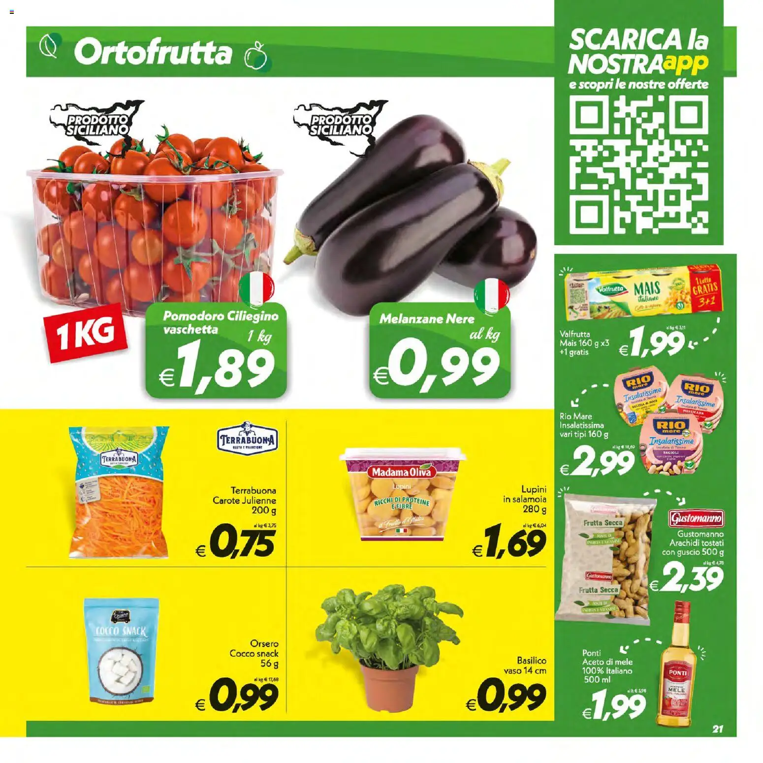 Volantino SuperConveniente del 07/07/2026 | Pagina: 21 | Prodotti: Mele, Insalata, Basilico, Mais