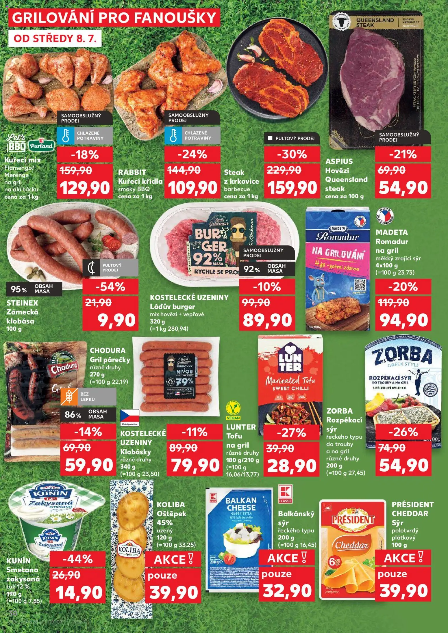 Kaufland leták - Ostrava od 08.07.2026 | Strana: 30 | Produkty: Zrající sýr, Kuřecí Křídla, Romadur, Potraviny