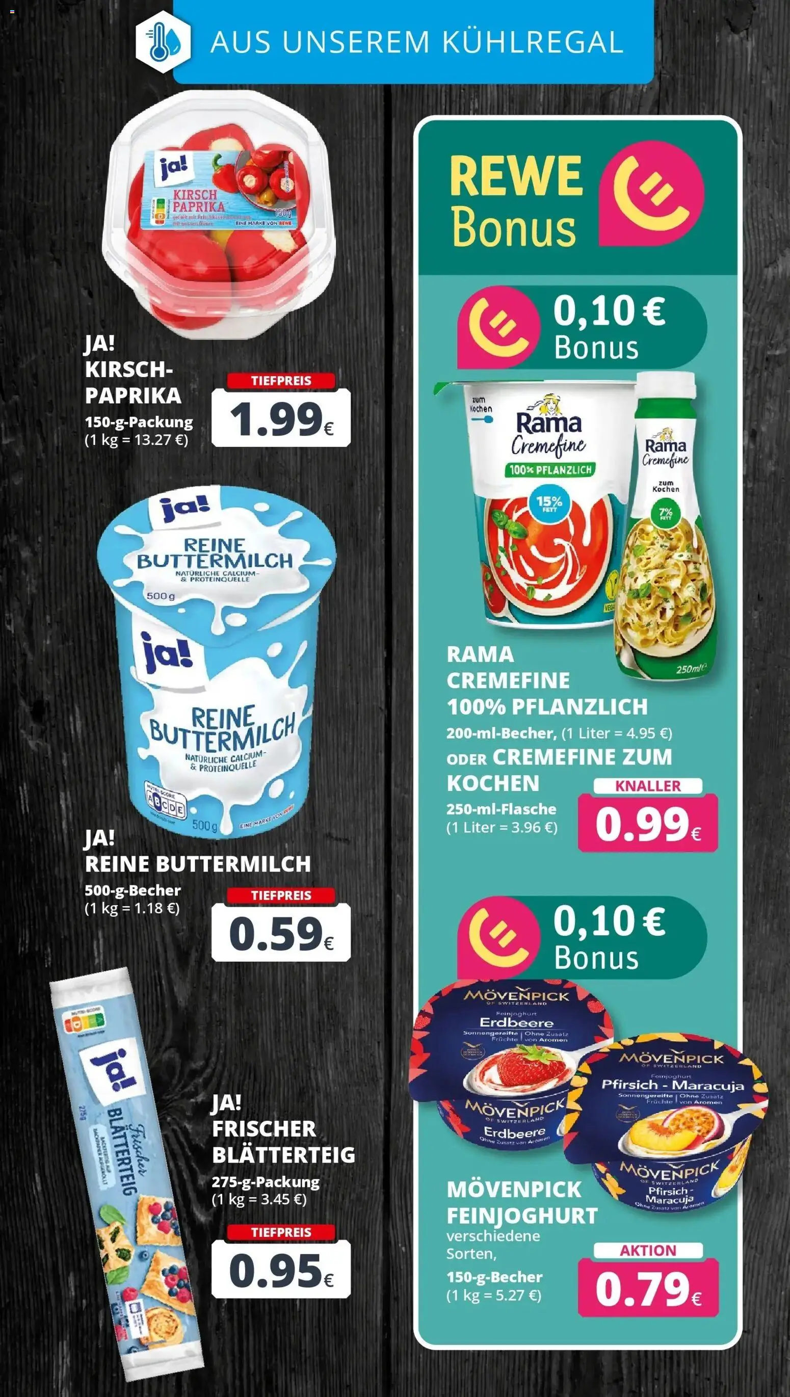 REWE Prospekt ab 17.08.2026 zum Blättern » Angebote | Seite: 16 | Produkte: Buttermilch, Rama, Rama cremefine, Paprika