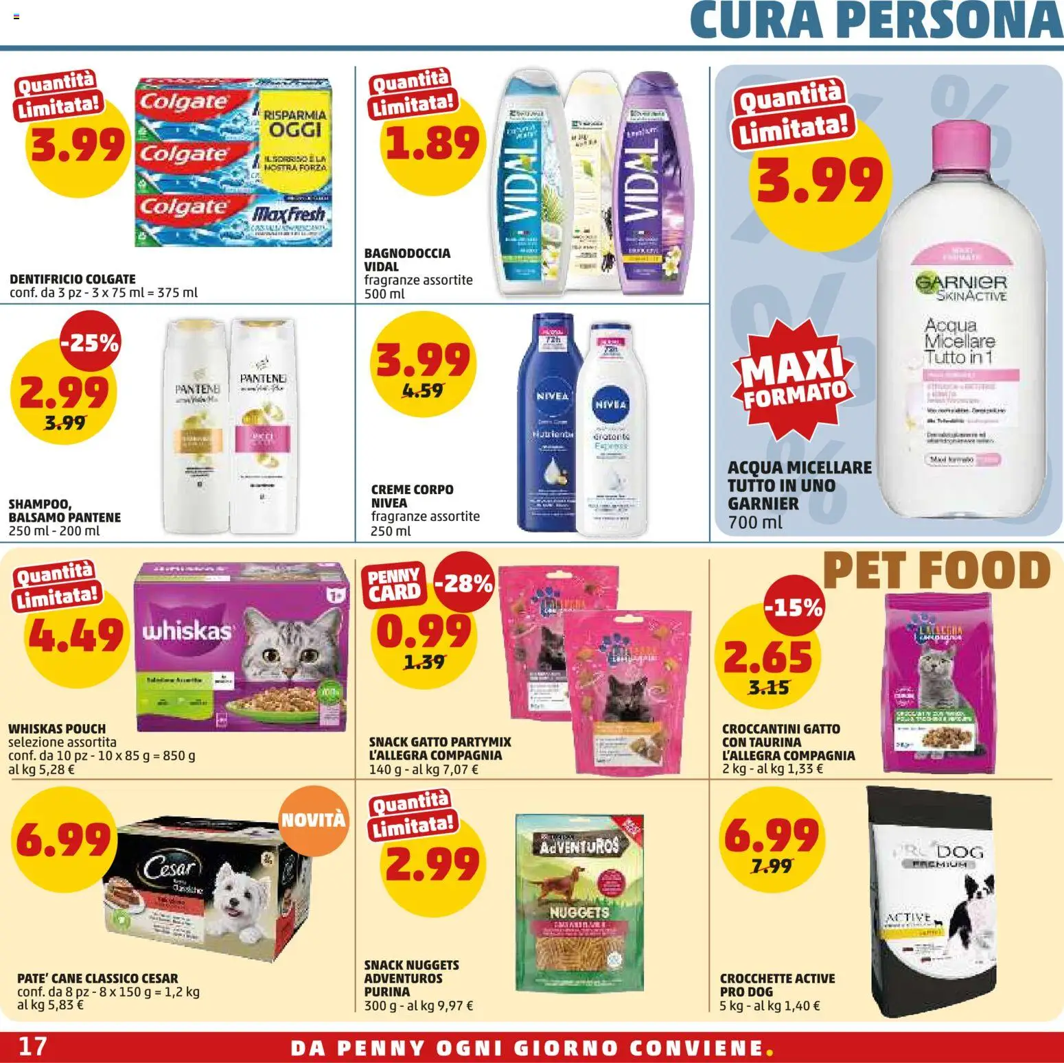 Volantino PENNY del 02/07/2026 | Pagina: 17 | Prodotti: Shampoo, Dentifricio, Acqua, Crocchette