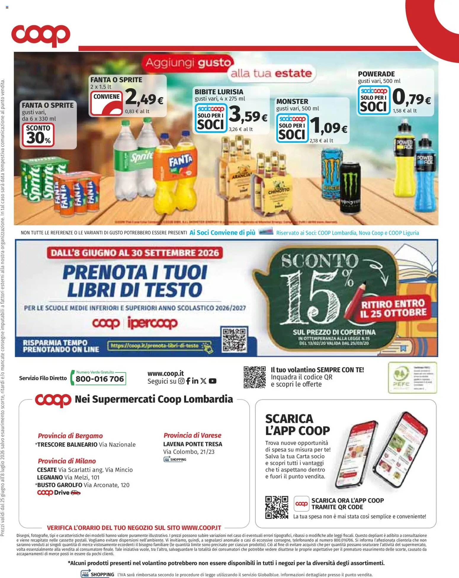 Volantino COOP del 25/06/2026 | Pagina: 21 | Prodotti: Tè, Chinotto, Data, Fanta