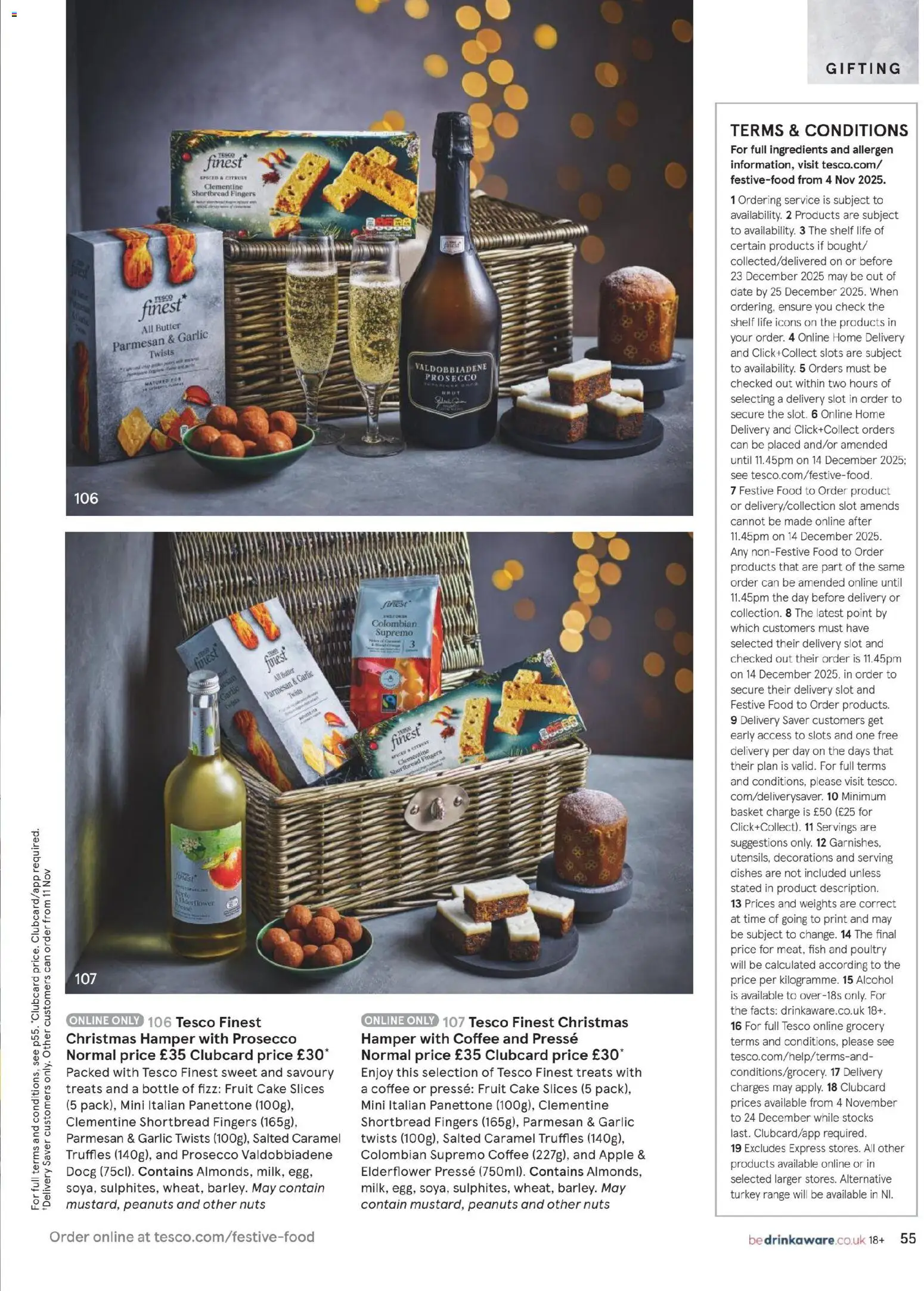 {H1} | Page: 55 | Products: Garlic, Basket, Prosecco, Cake